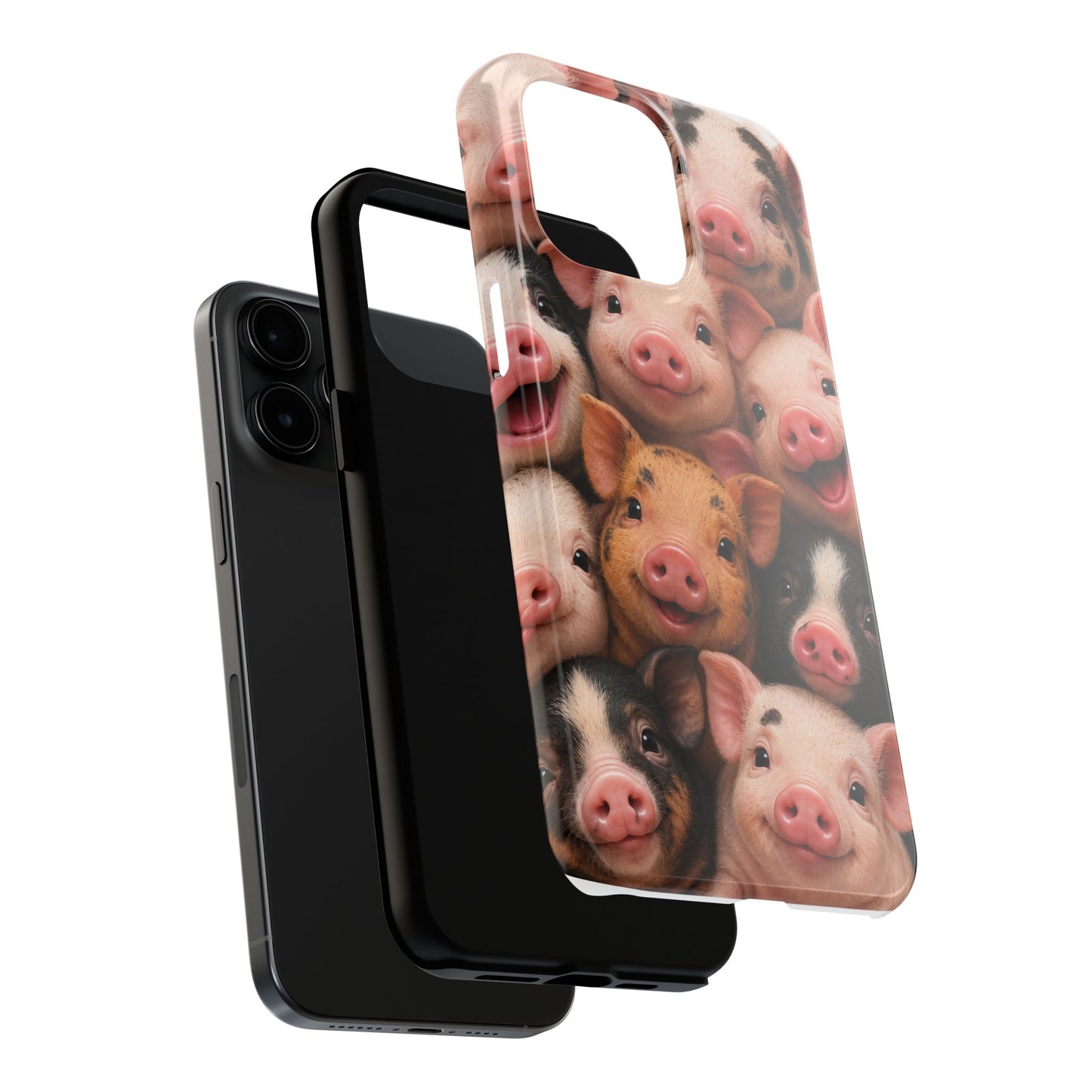 Pig Faces Tough Phone Case — Cute Farm Animal iPhone Protective Cover