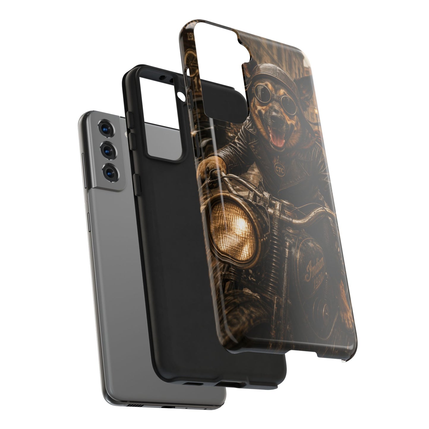 Phone Case — Biker Dog Riding Motorcycle Protective Tough Cover