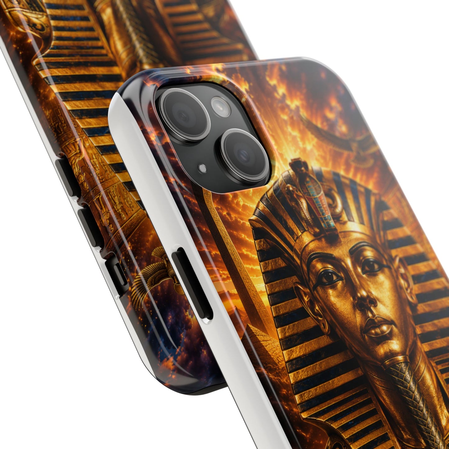 Egyptian Pharaoh Tough Phone Case — Protective Golden Tutankhamun Design