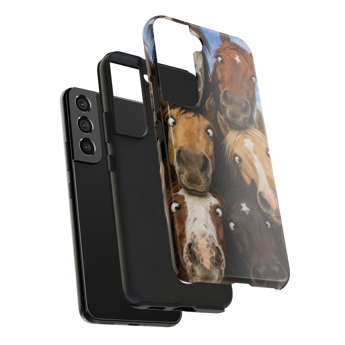 Horse Herd Phone Case — Funny Goofy Horses Tough Protective Cover