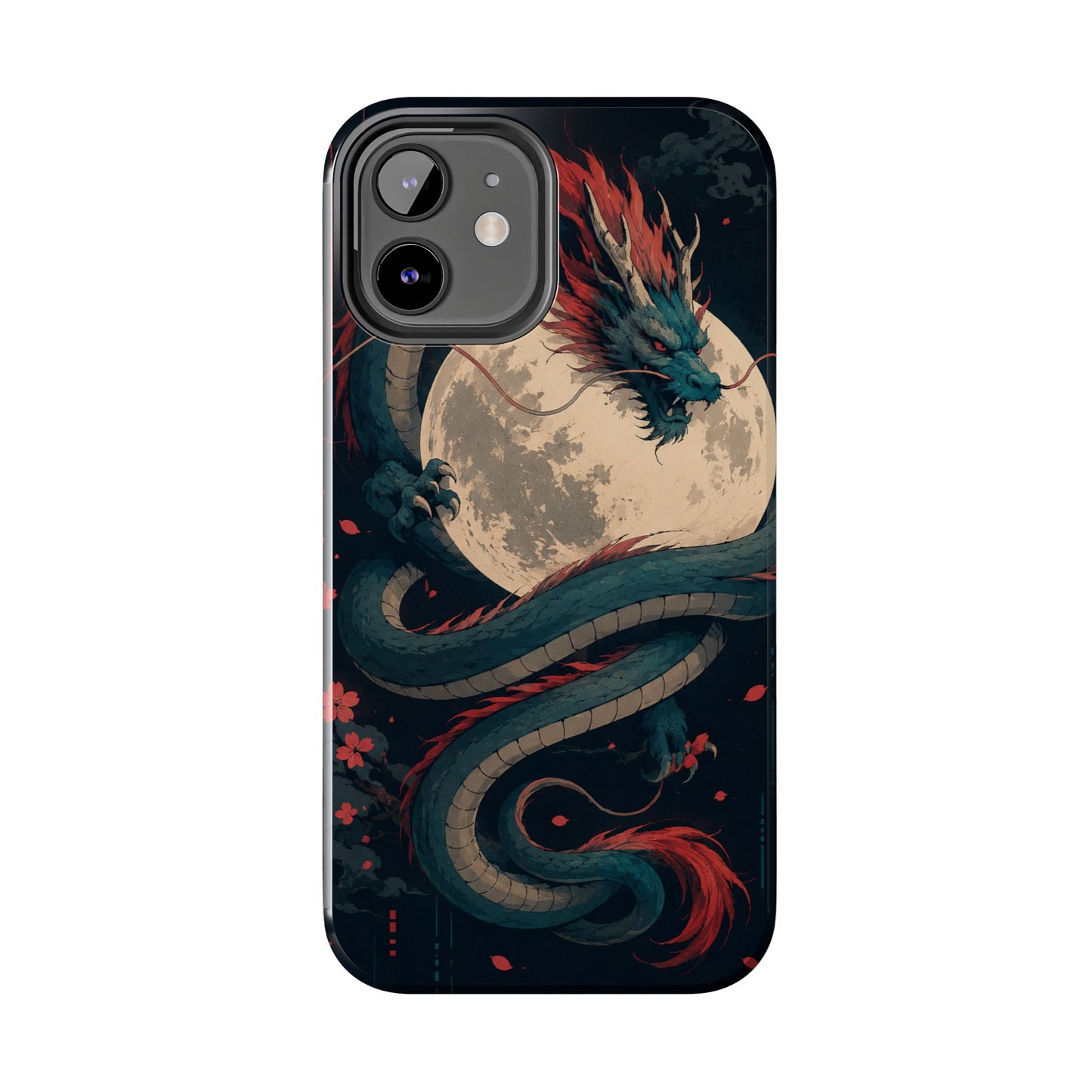Dragon Moon Phone Case — Mythic Asian Serpent Design Tough Case