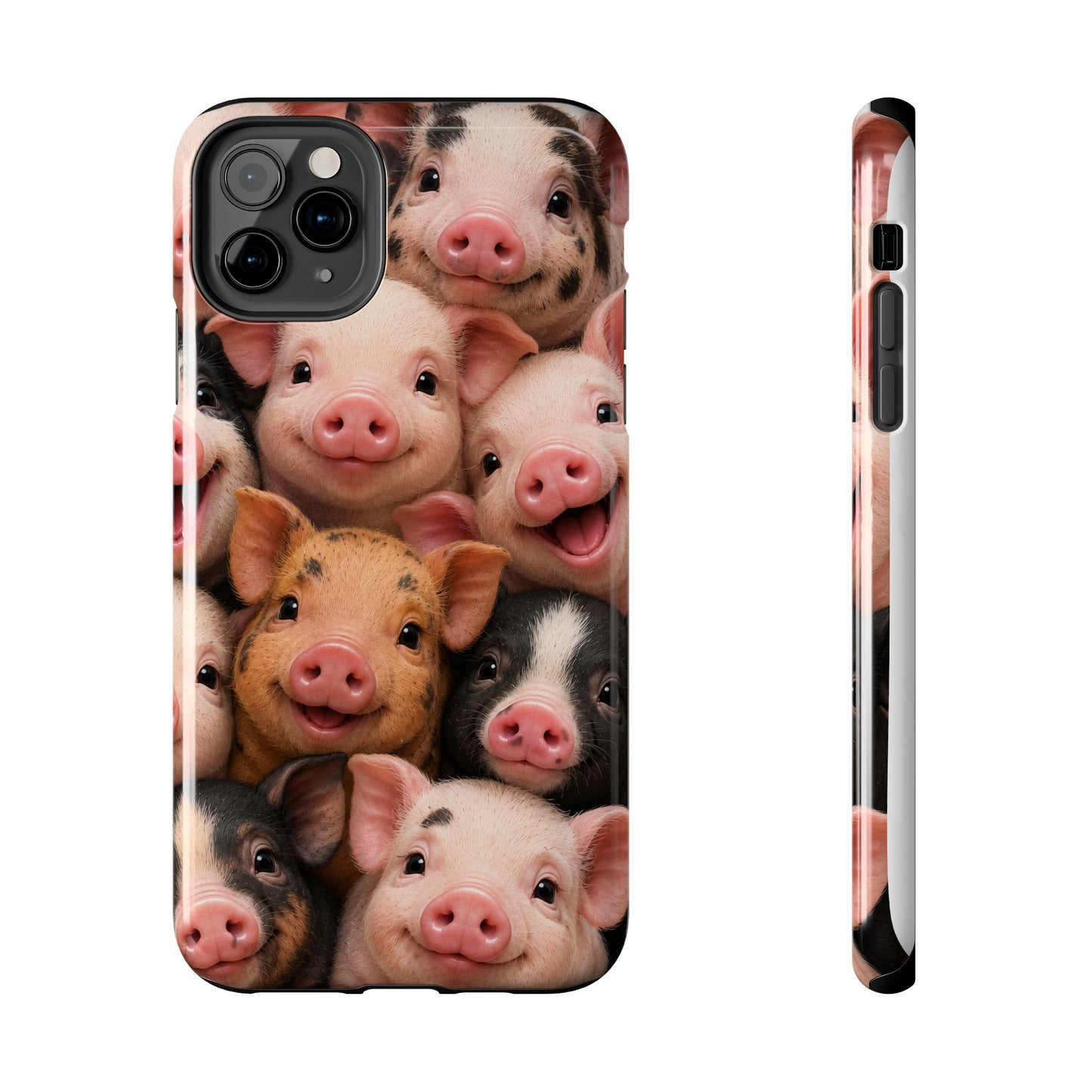 Pig Faces Tough Phone Case — Cute Farm Animal iPhone Protective Cover