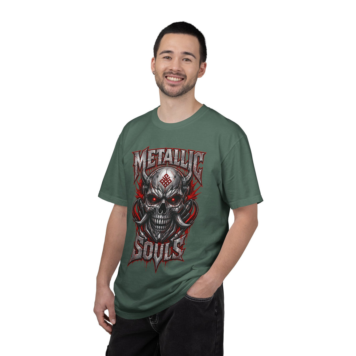 Metallic Souls Skull T-Shirt — Gothic Heavy Metal Band Tee