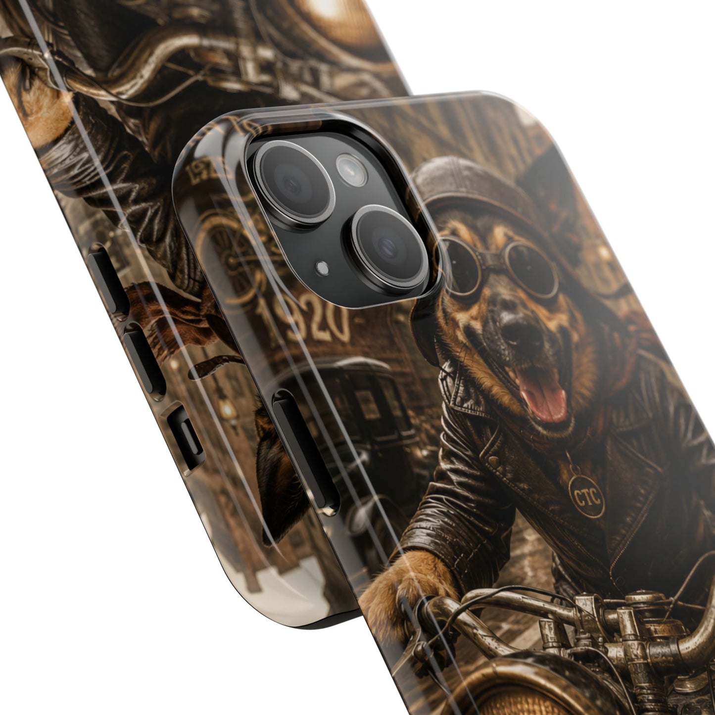 Phone Case — Biker Dog Riding Motorcycle Protective Tough Cover