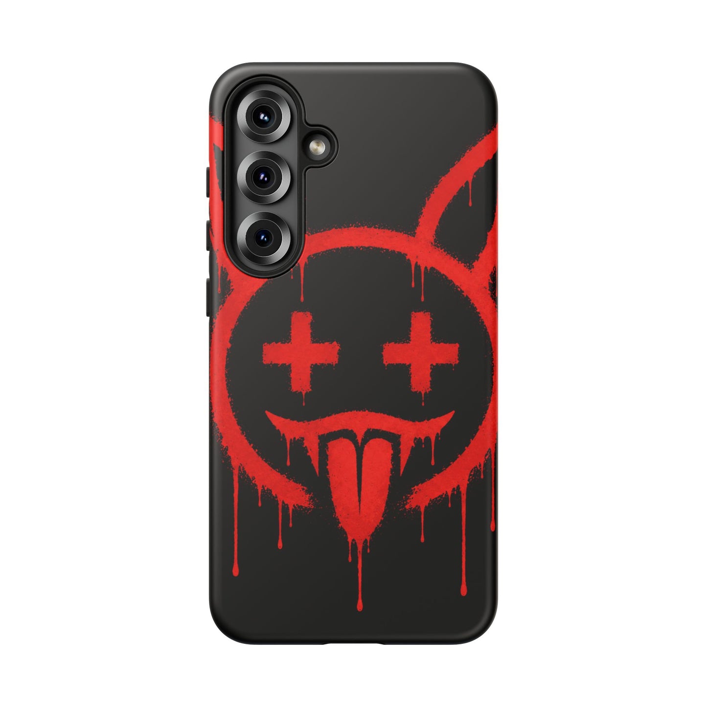 Phone Case - Metallic Souls Red Drip Smiley Graffiti Design