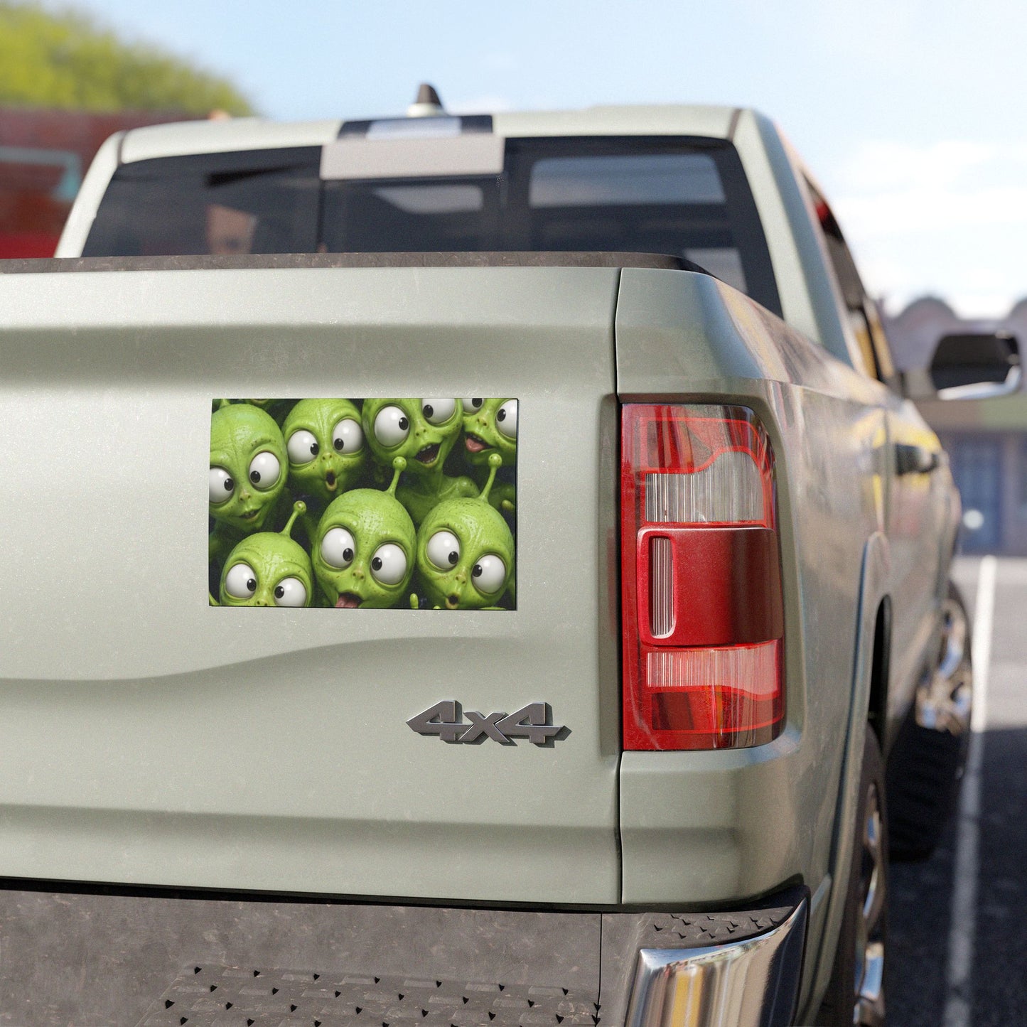 Alien Crew Car Magnet — Cute Green Extraterrestrial Group Sticker for Cars, Trucks & Laptops