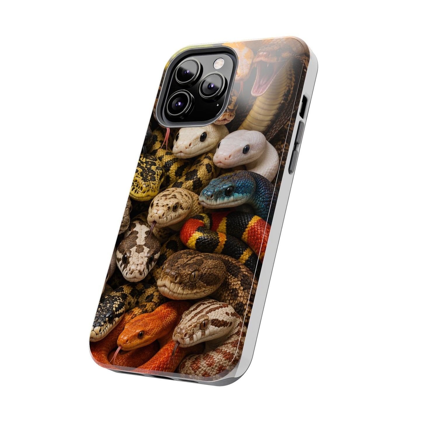 Snake Pattern Tough Phone Case — Colorful Snakes Protective Phone Cover