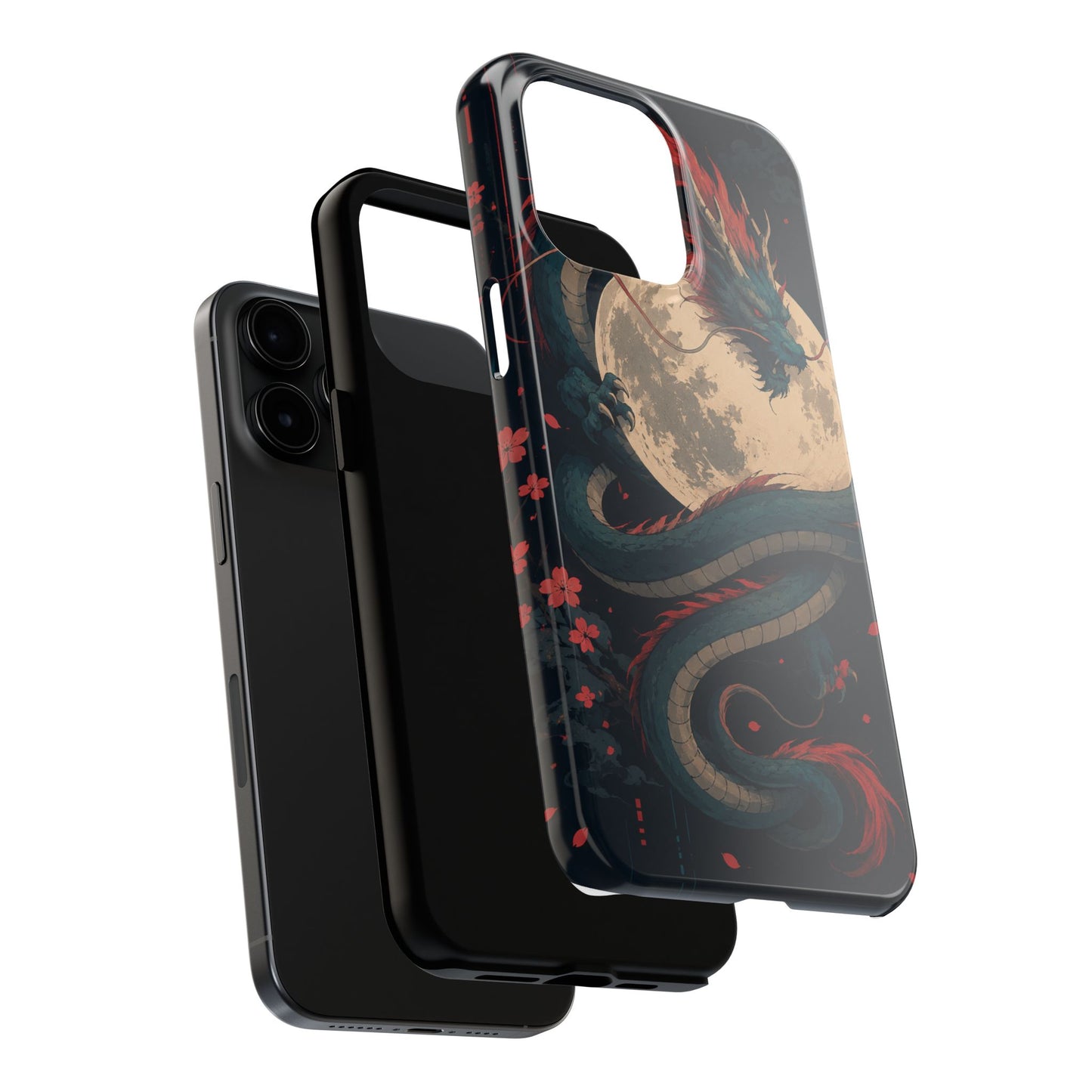 Dragon Moon Phone Case — Mythic Asian Serpent Design Tough Case