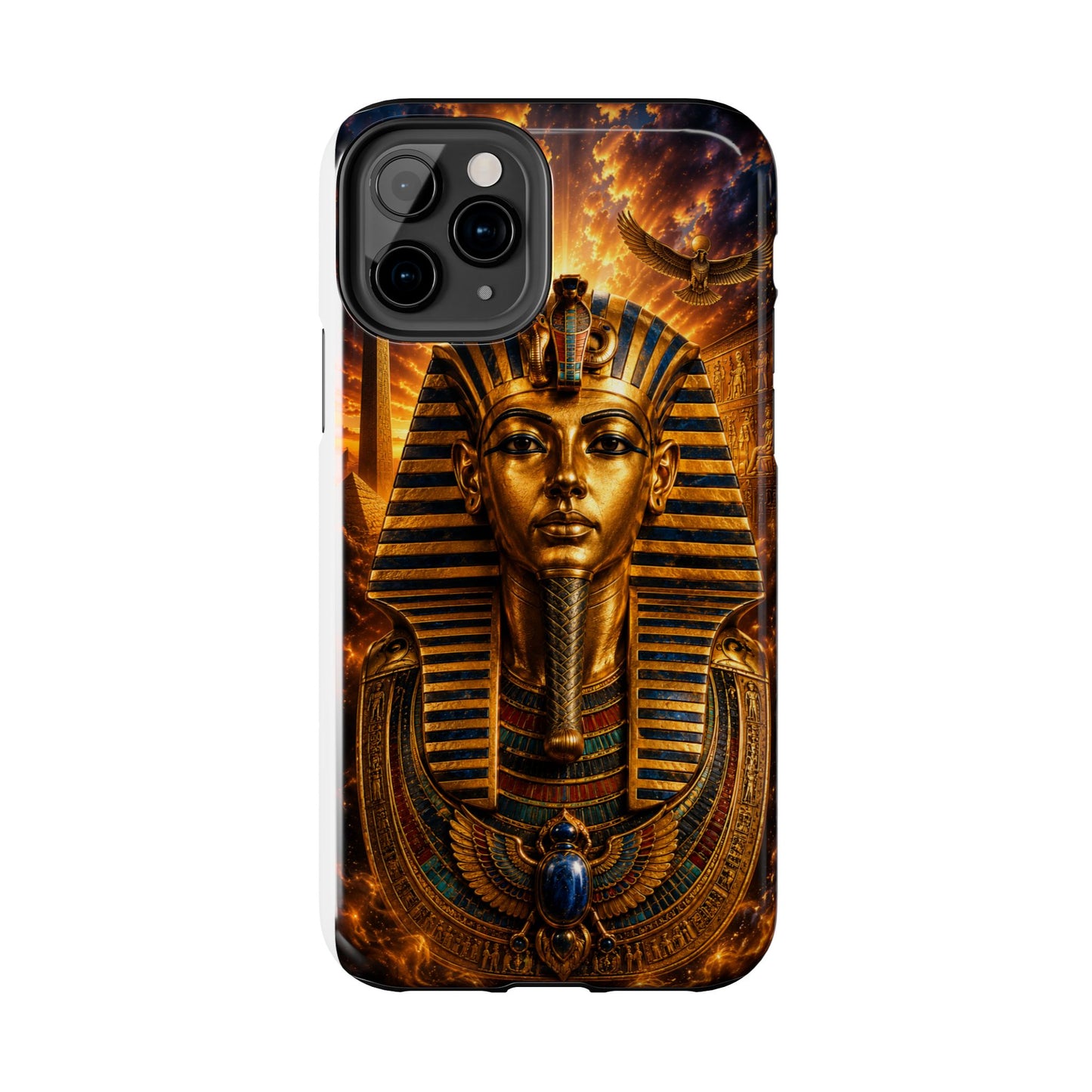 Egyptian Pharaoh Tough Phone Case — Protective Golden Tutankhamun Design