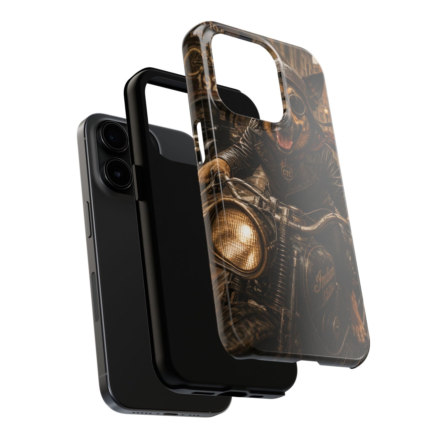 Phone Case — Biker Dog Riding Motorcycle Protective Tough Cover