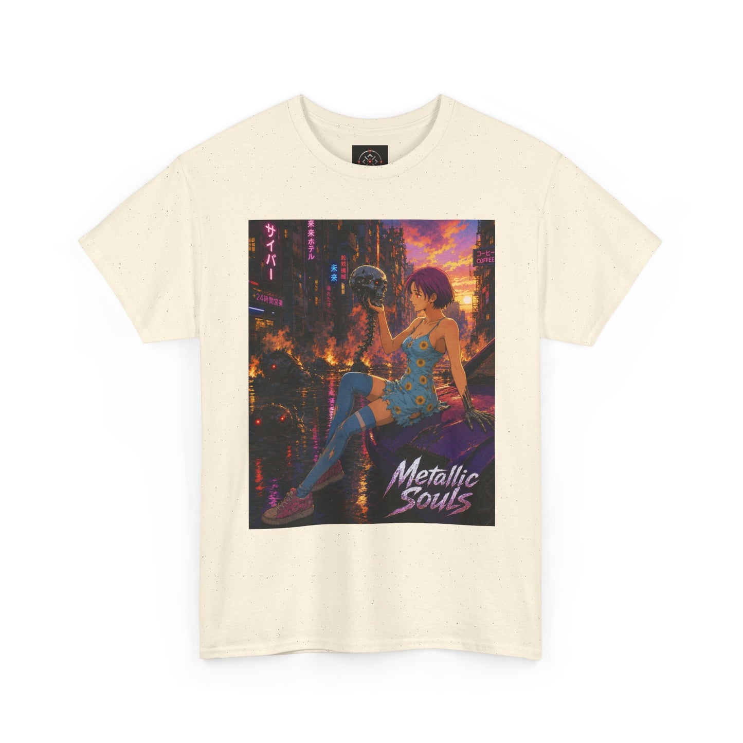 Metallic Souls Tee — Cyberpunk Anime Graphic T-Shirt