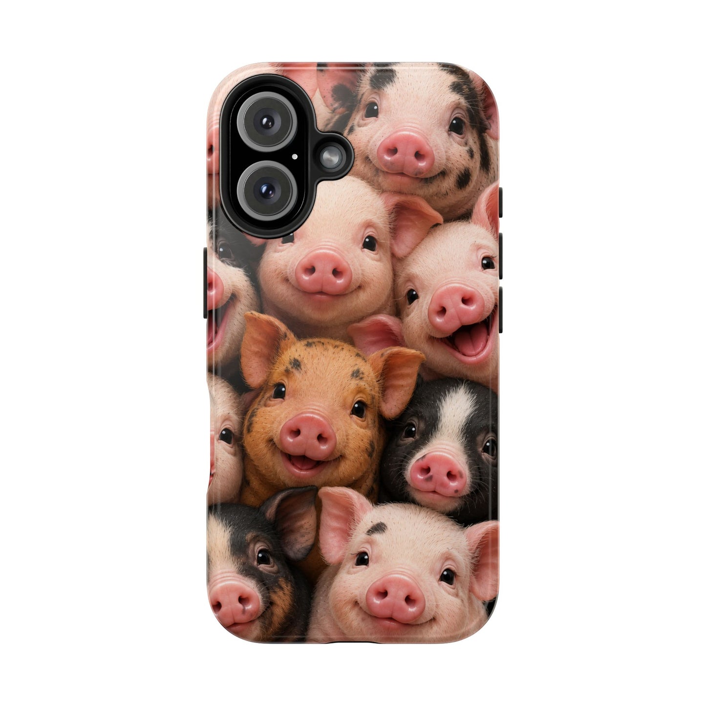 Pig Faces Tough Phone Case — Cute Farm Animal iPhone Protective Cover