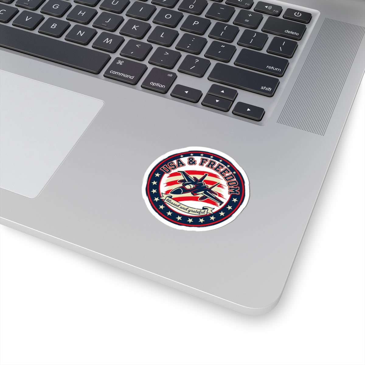 USA & Freedom Kiss-Cut Sticker | faith-based patriotic, vintage Americana