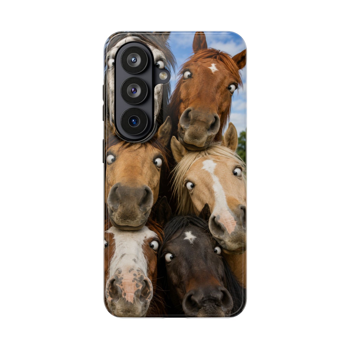 Horse Herd Phone Case — Funny Goofy Horses Tough Protective Cover