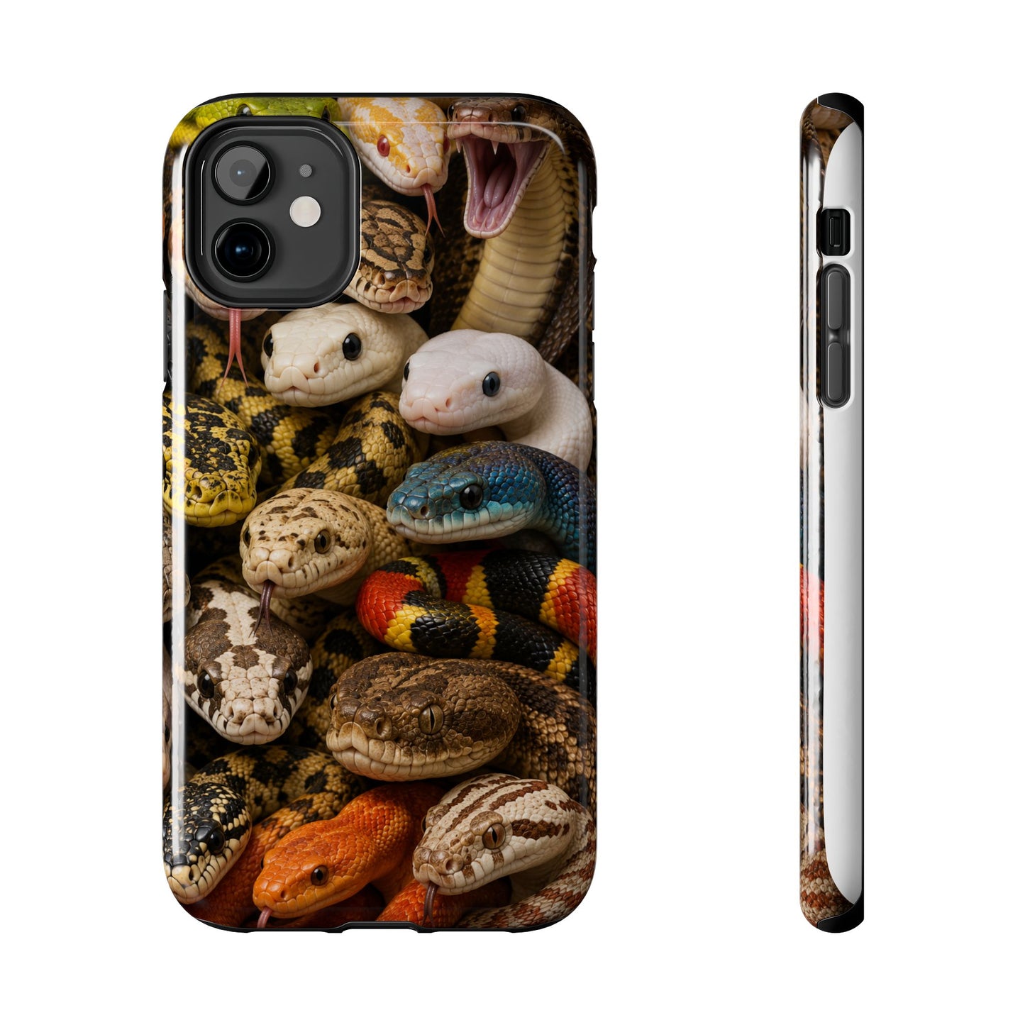 Snake Pattern Tough Phone Case — Colorful Snakes Protective Phone Cover