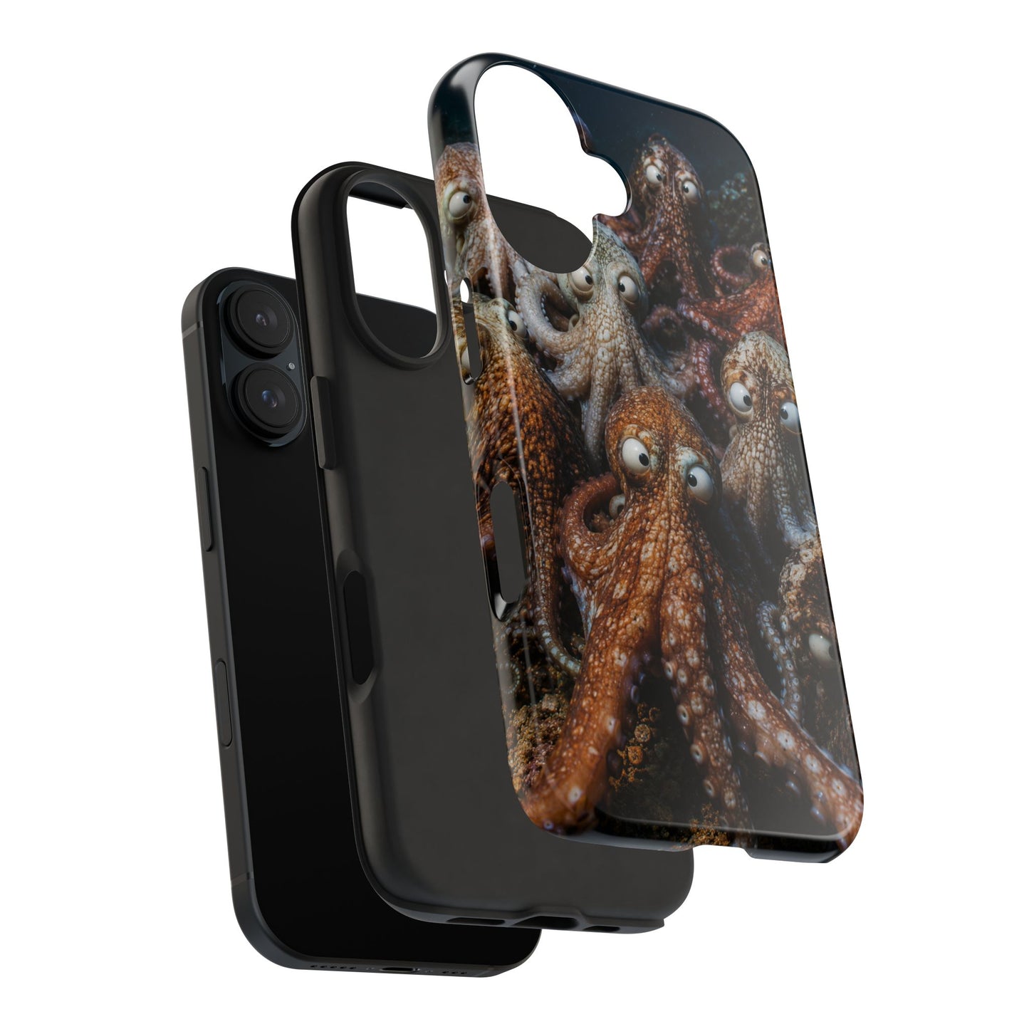 Octopus Cluster Tough Phone Case — Cute Underwater Sea Creature Protection