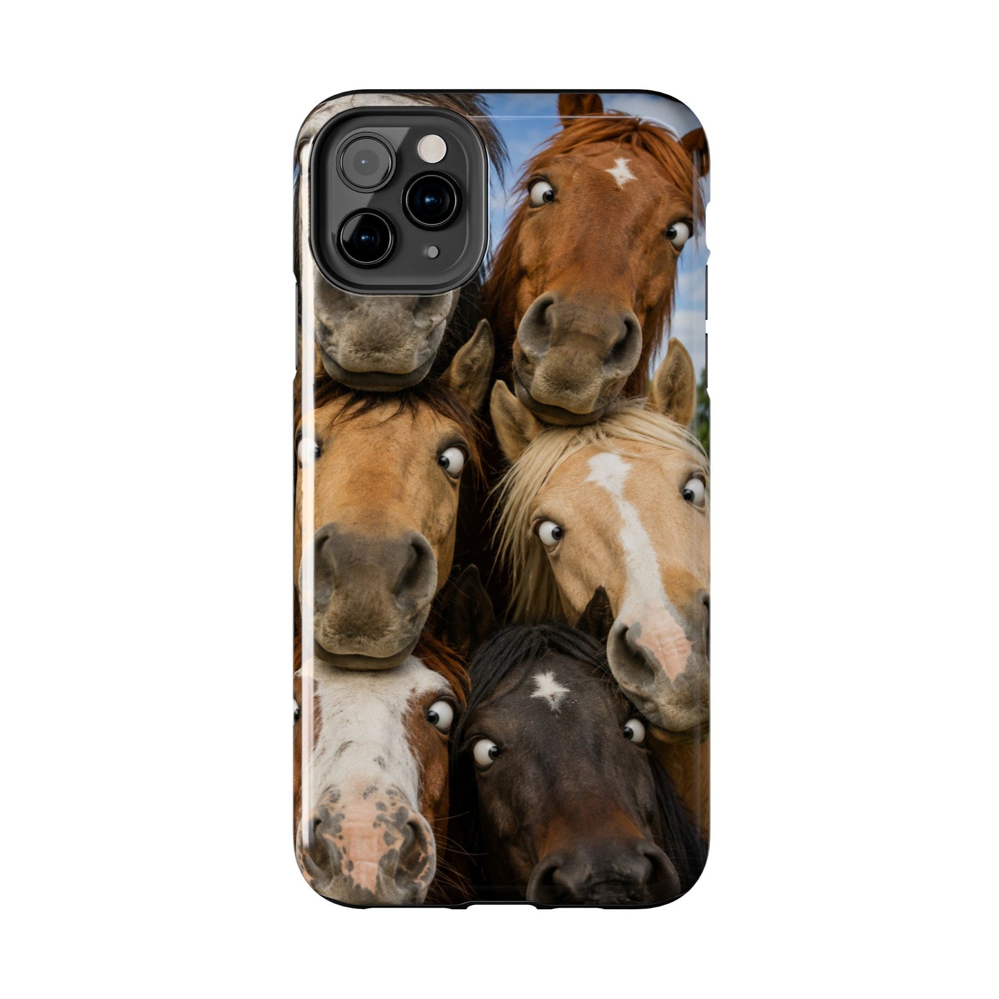 Horse Herd Phone Case — Funny Goofy Horses Tough Protective Cover