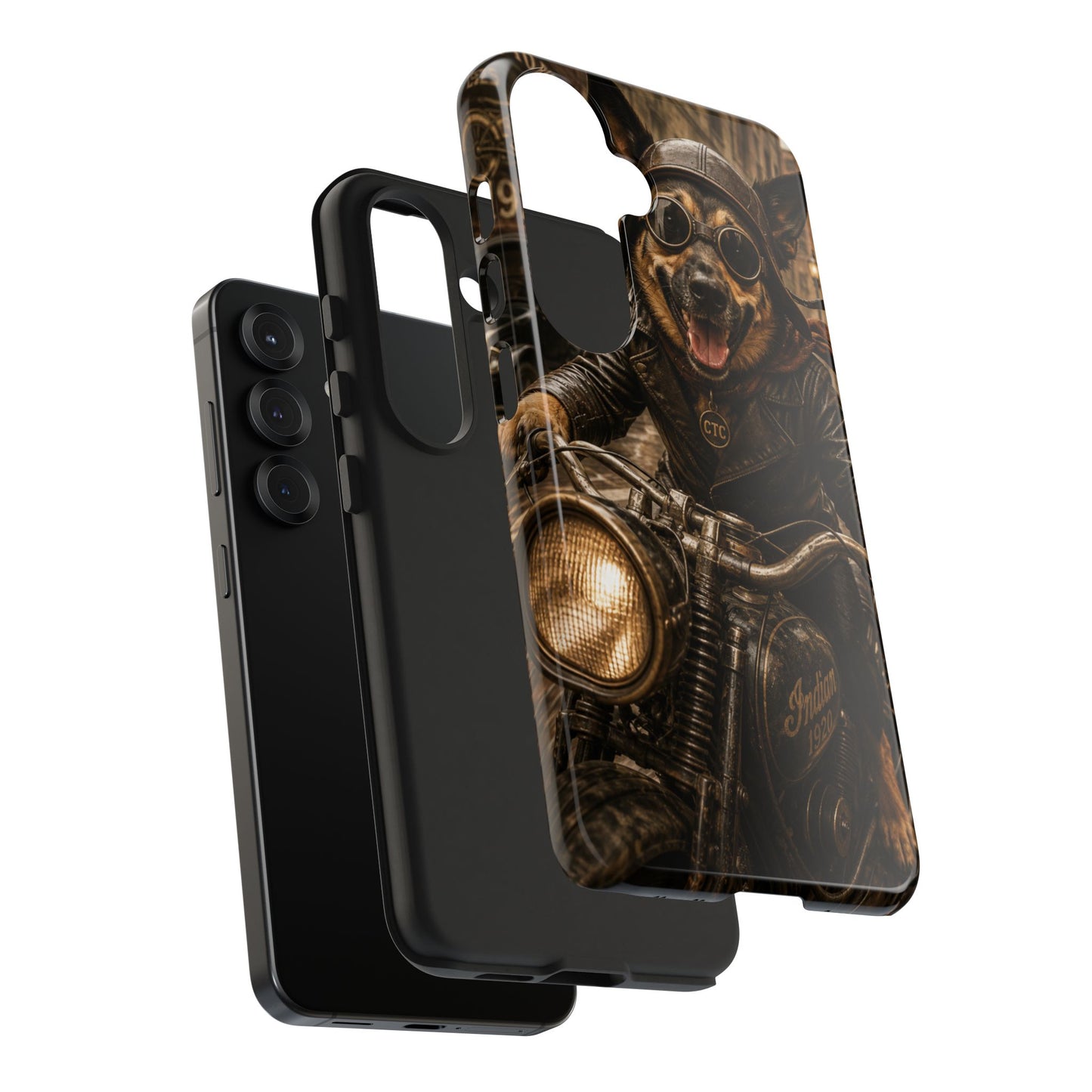Phone Case — Biker Dog Riding Motorcycle Protective Tough Cover
