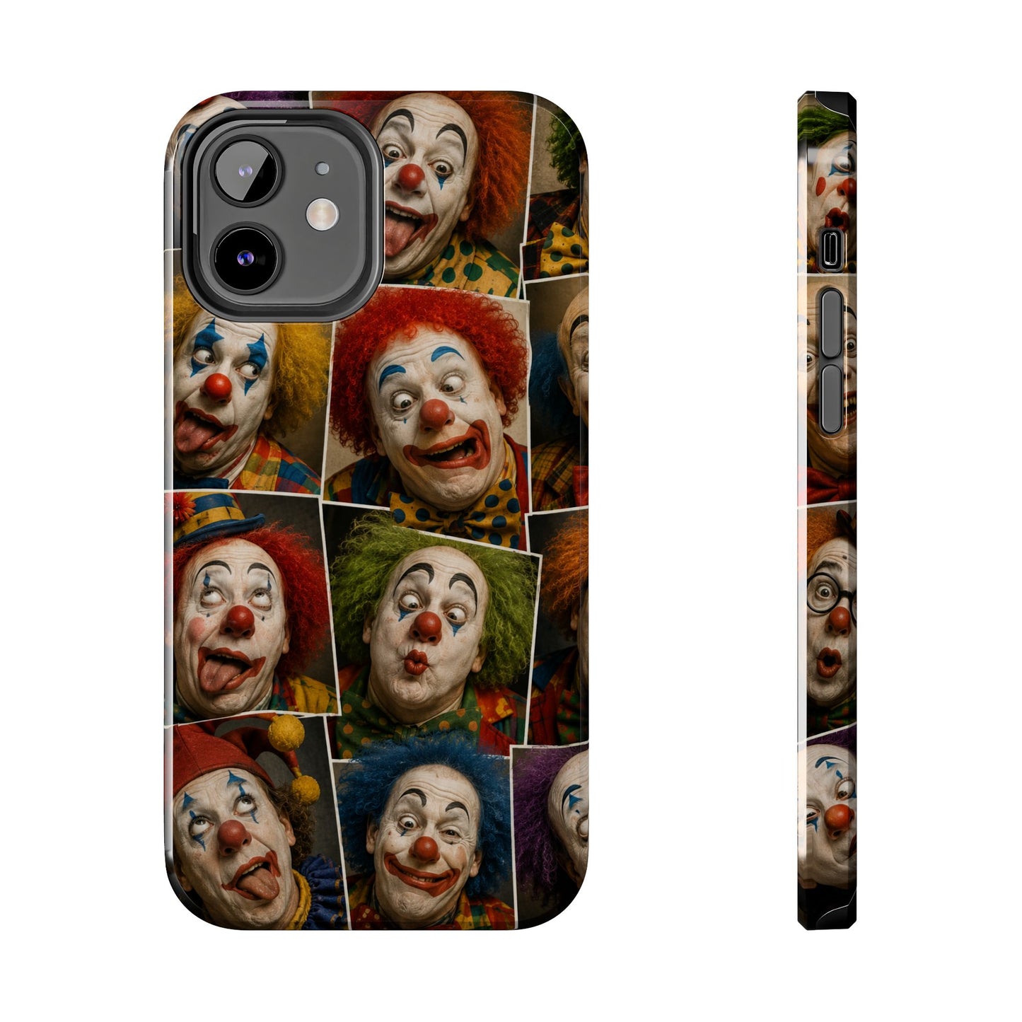 Clown Collage Tough Phone Case — Retro Carnival Horror Pattern
