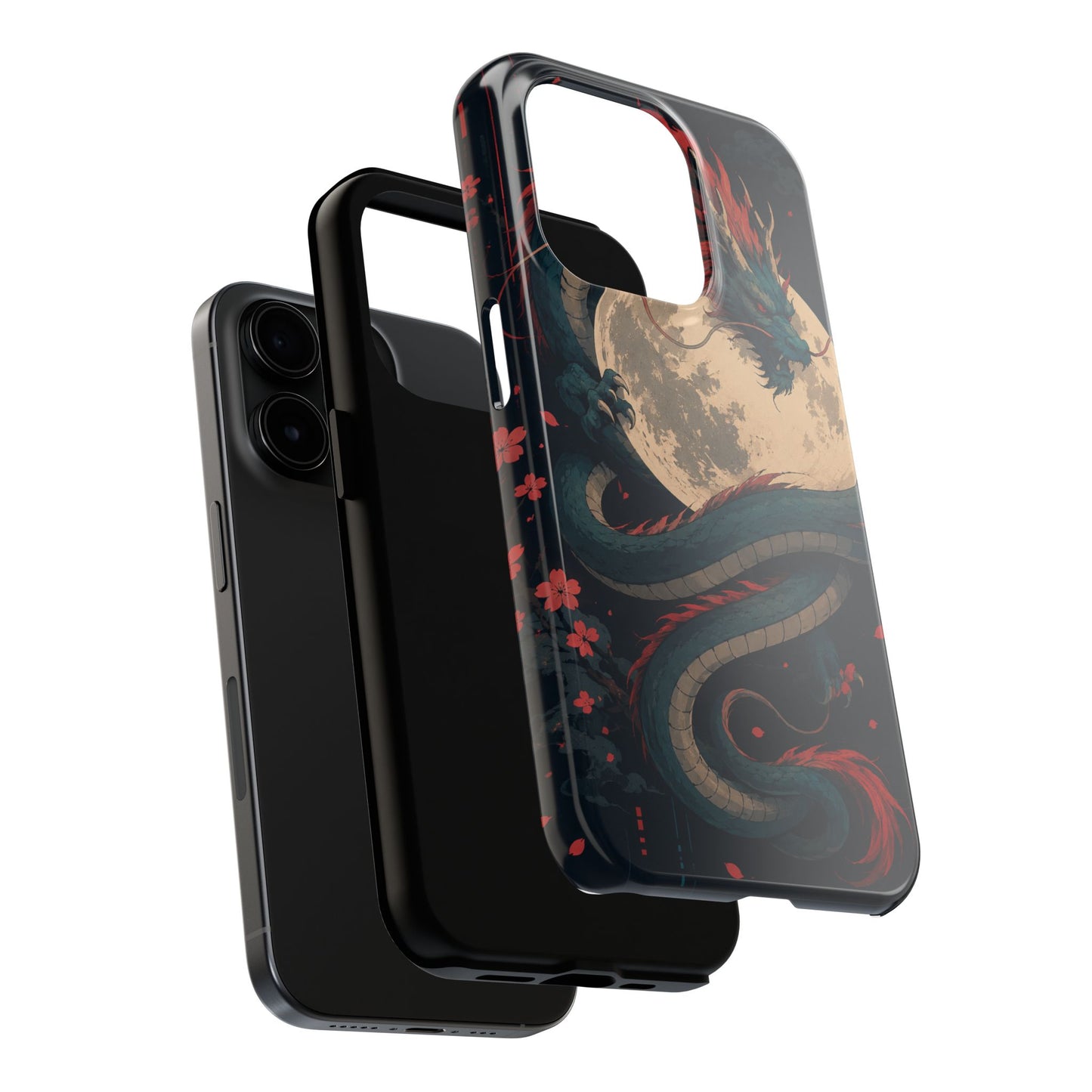 Dragon Moon Phone Case — Mythic Asian Serpent Design Tough Case