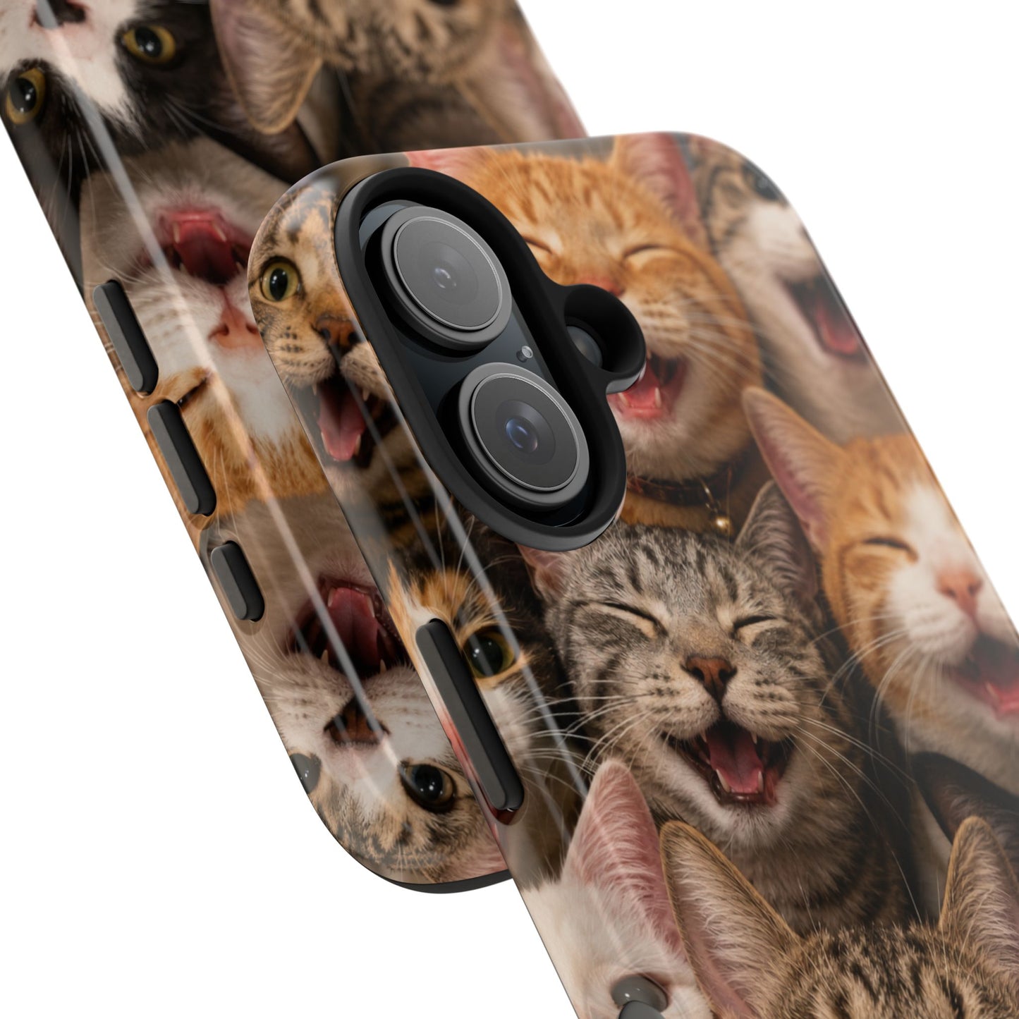 Tough Smiling Cats Collage Phone Case – Cute Cat Faces for iPhone