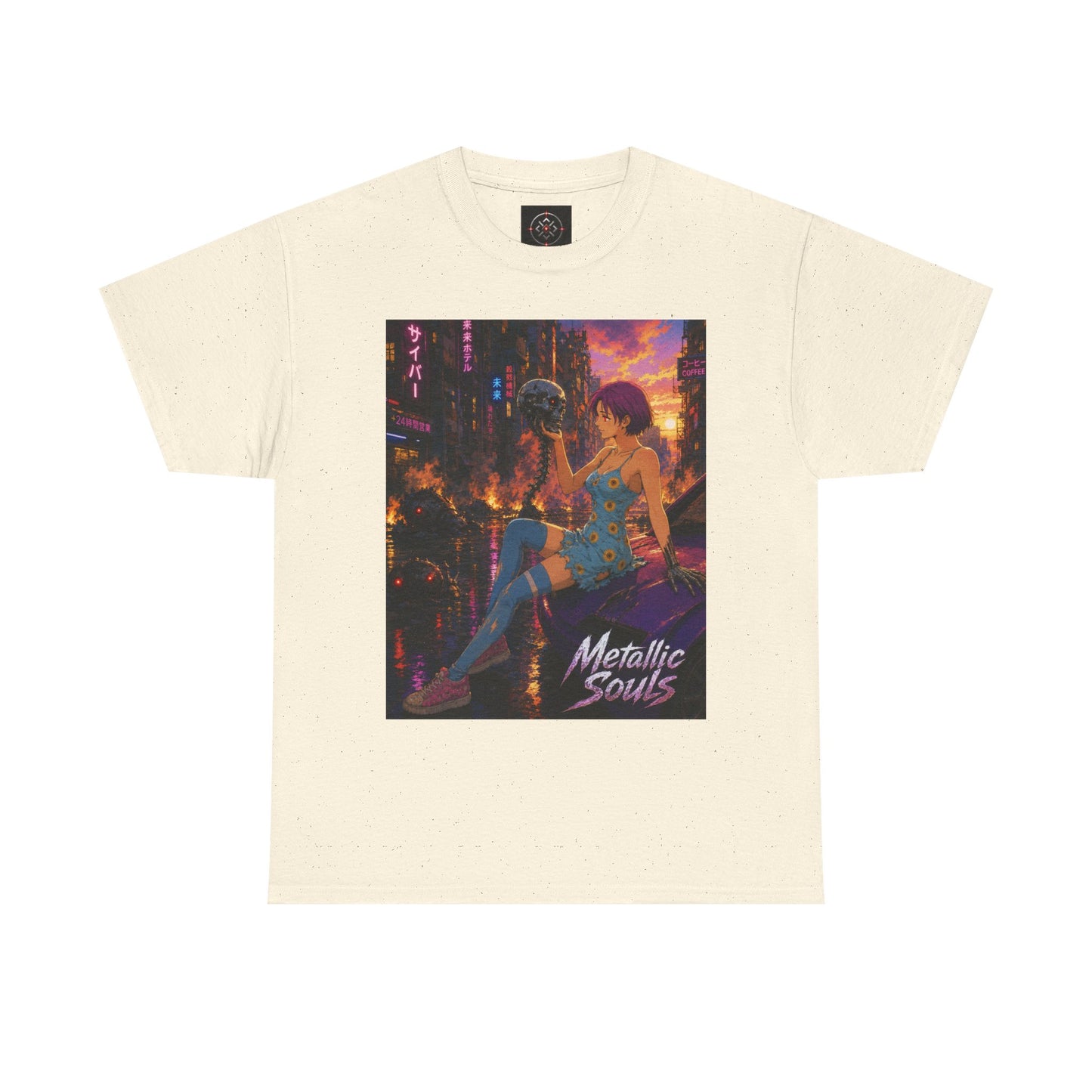 Metallic Souls Tee — Cyberpunk Anime Graphic T-Shirt
