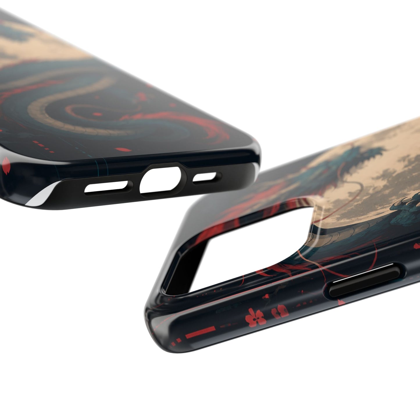 Dragon Moon Phone Case — Mythic Asian Serpent Design Tough Case