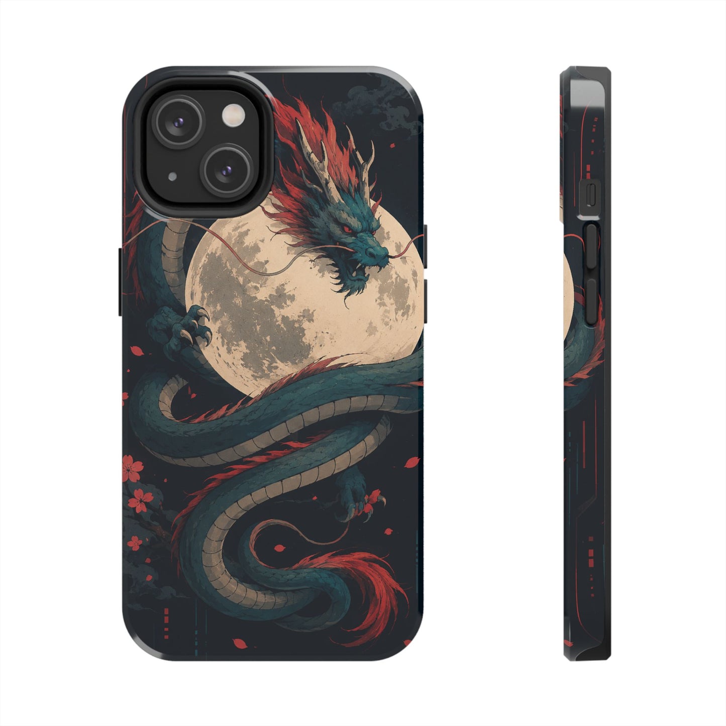 Dragon Moon Phone Case — Mythic Asian Serpent Design Tough Case