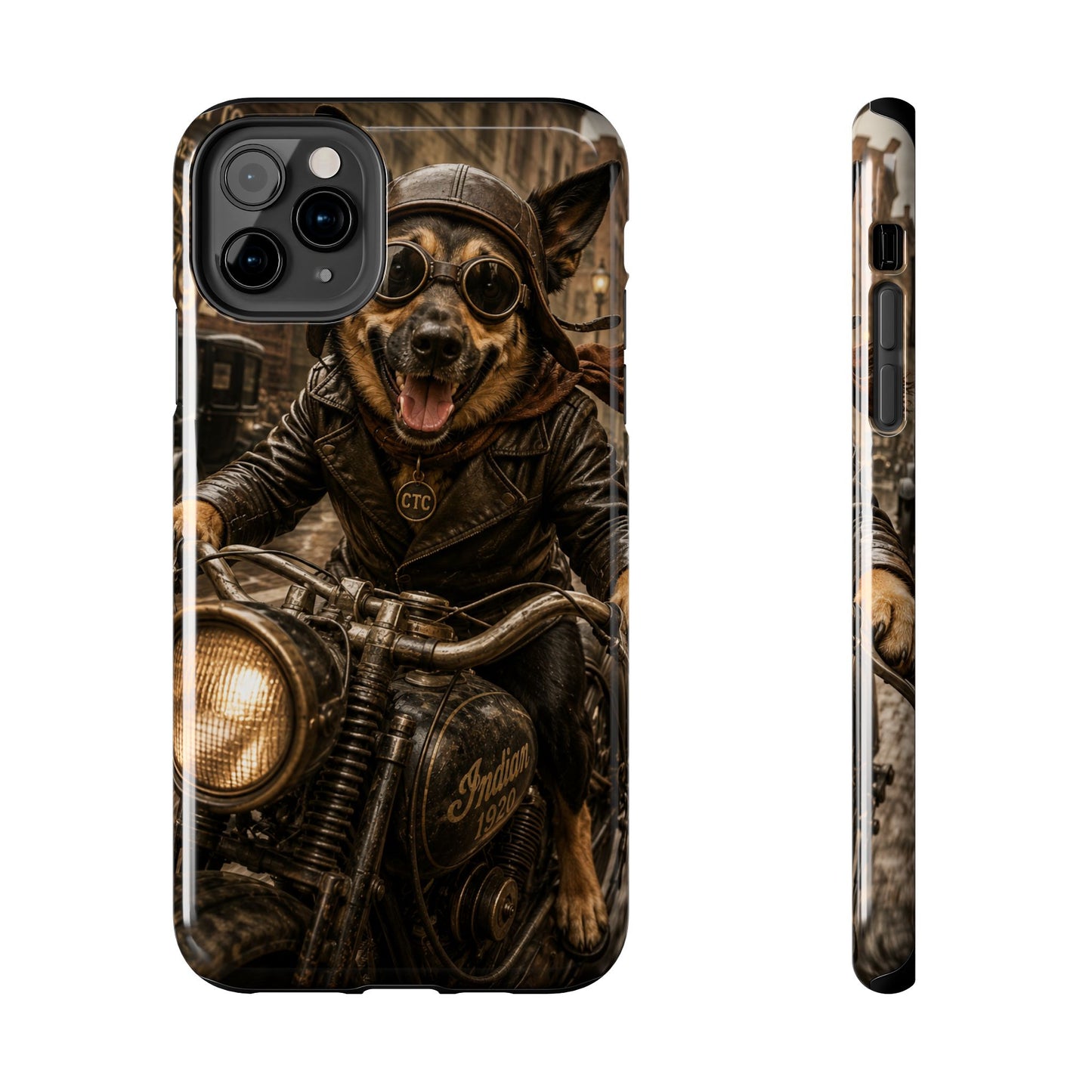 Phone Case — Biker Dog Riding Motorcycle Protective Tough Cover
