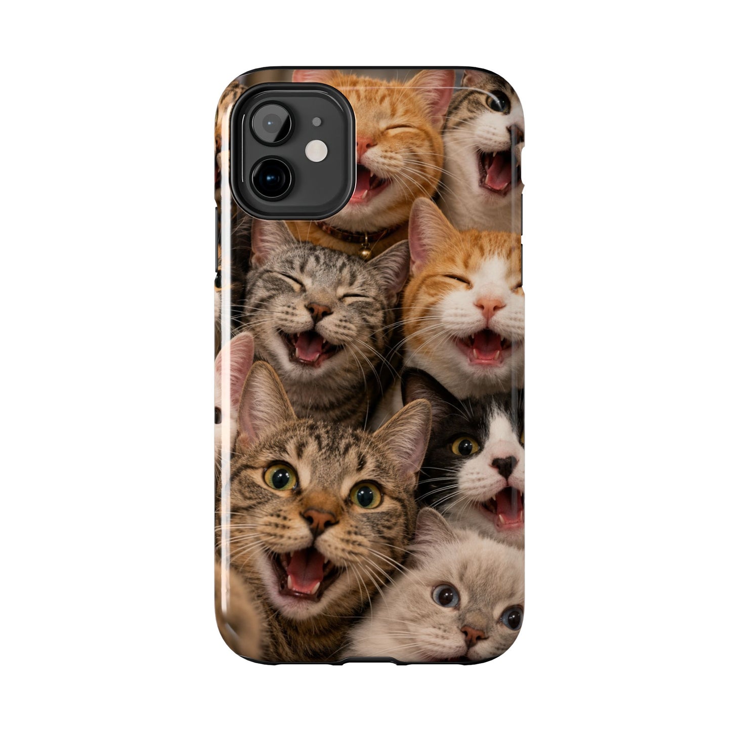 Tough Smiling Cats Collage Phone Case – Cute Cat Faces for iPhone