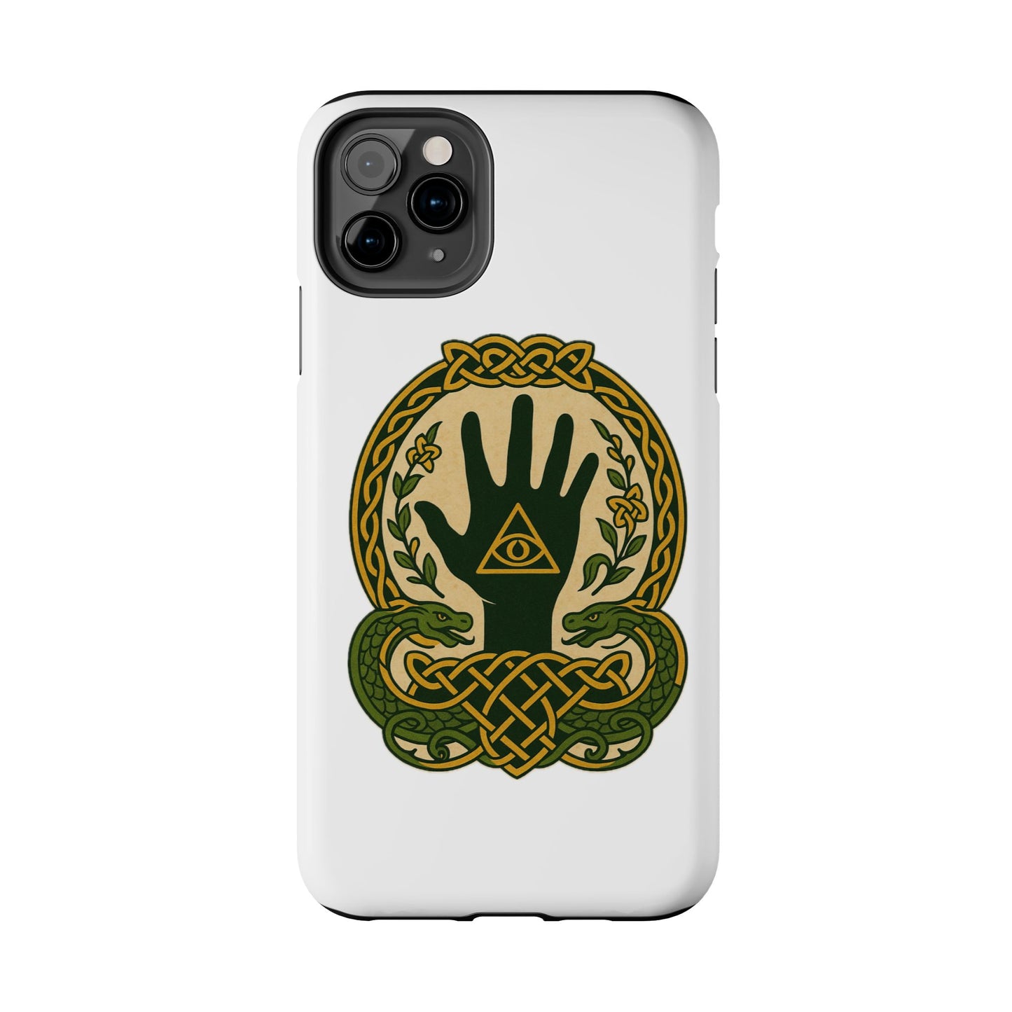 Celtic Eye of Providence Tough Phone Case — Protective Mythic Hand Design