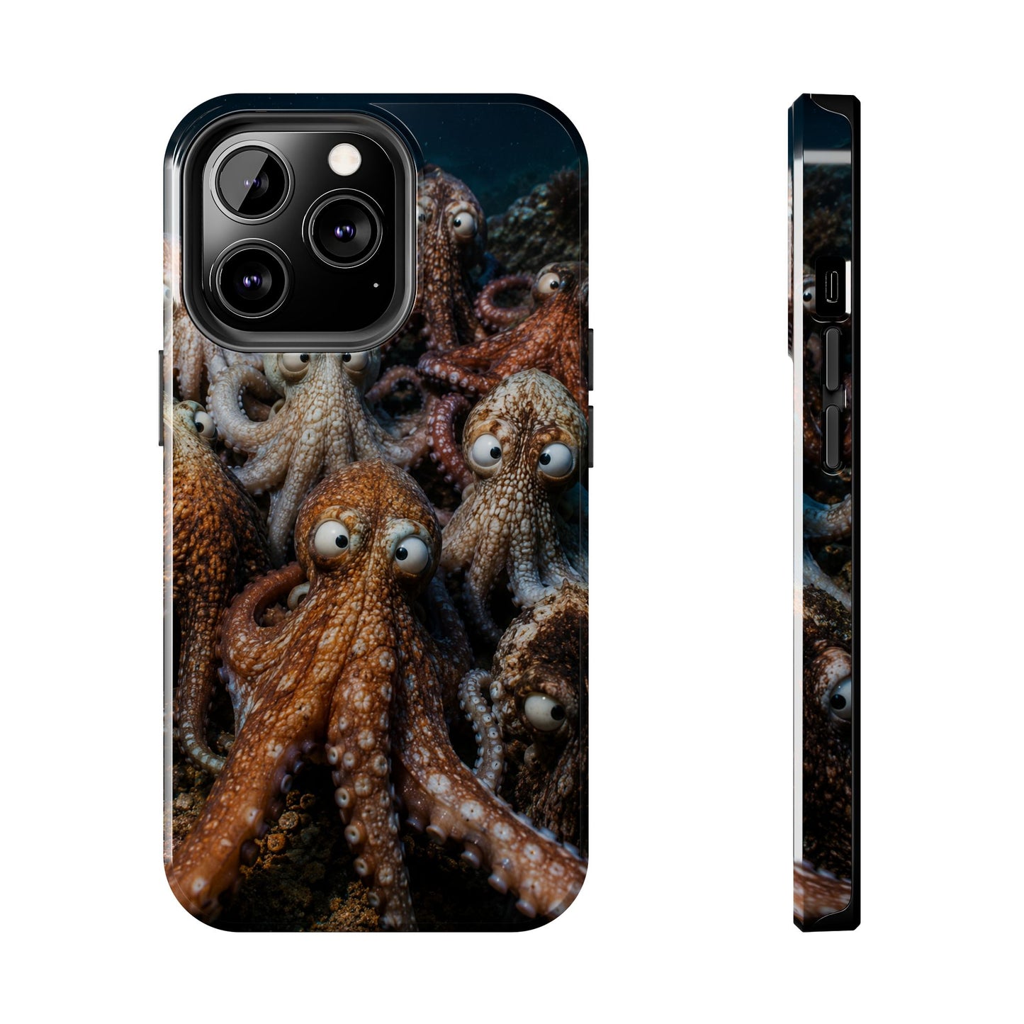 Octopus Cluster Tough Phone Case — Cute Underwater Sea Creature Protection