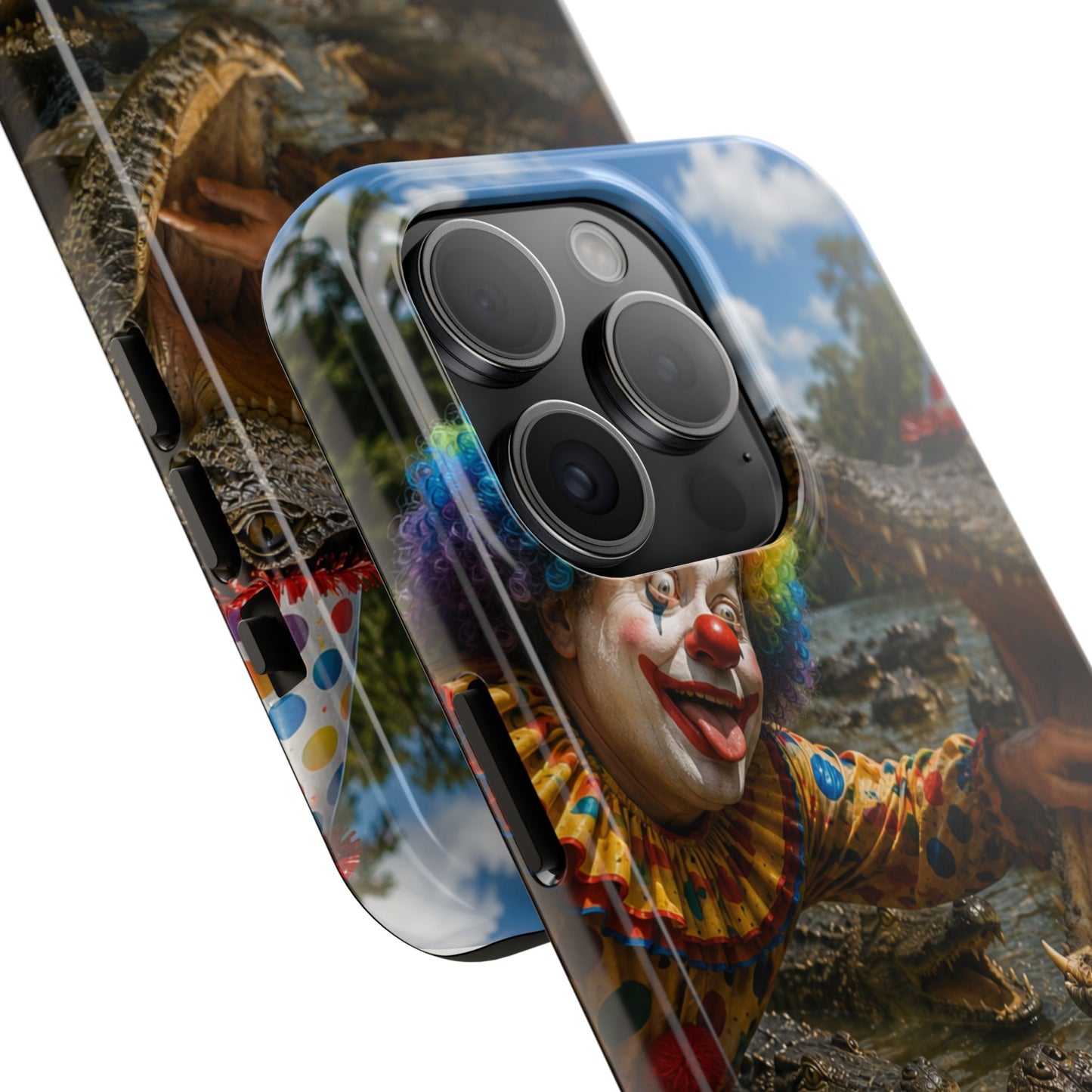 Creepy Clown Alligator Tough Phone Case — Horror Phone Cover for Scary Fans