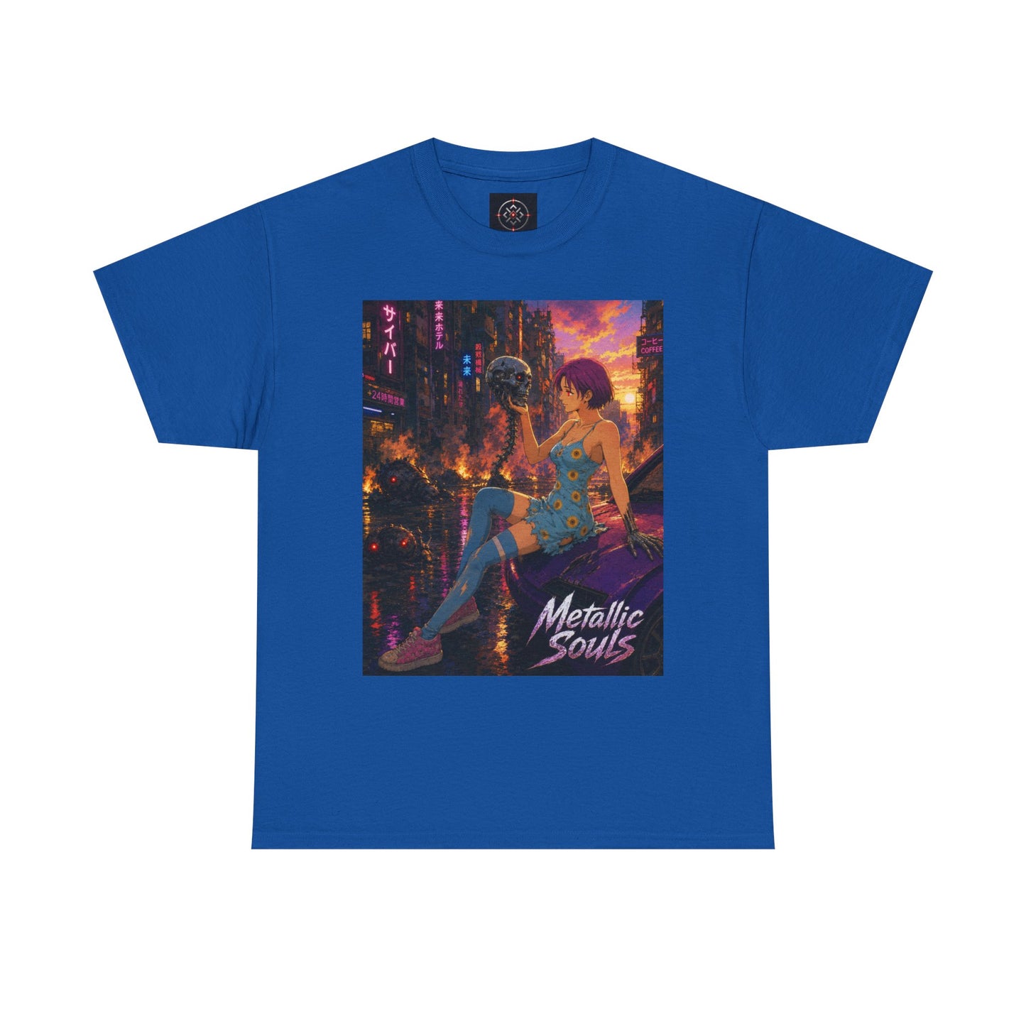 Metallic Souls Tee — Cyberpunk Anime Graphic T-Shirt
