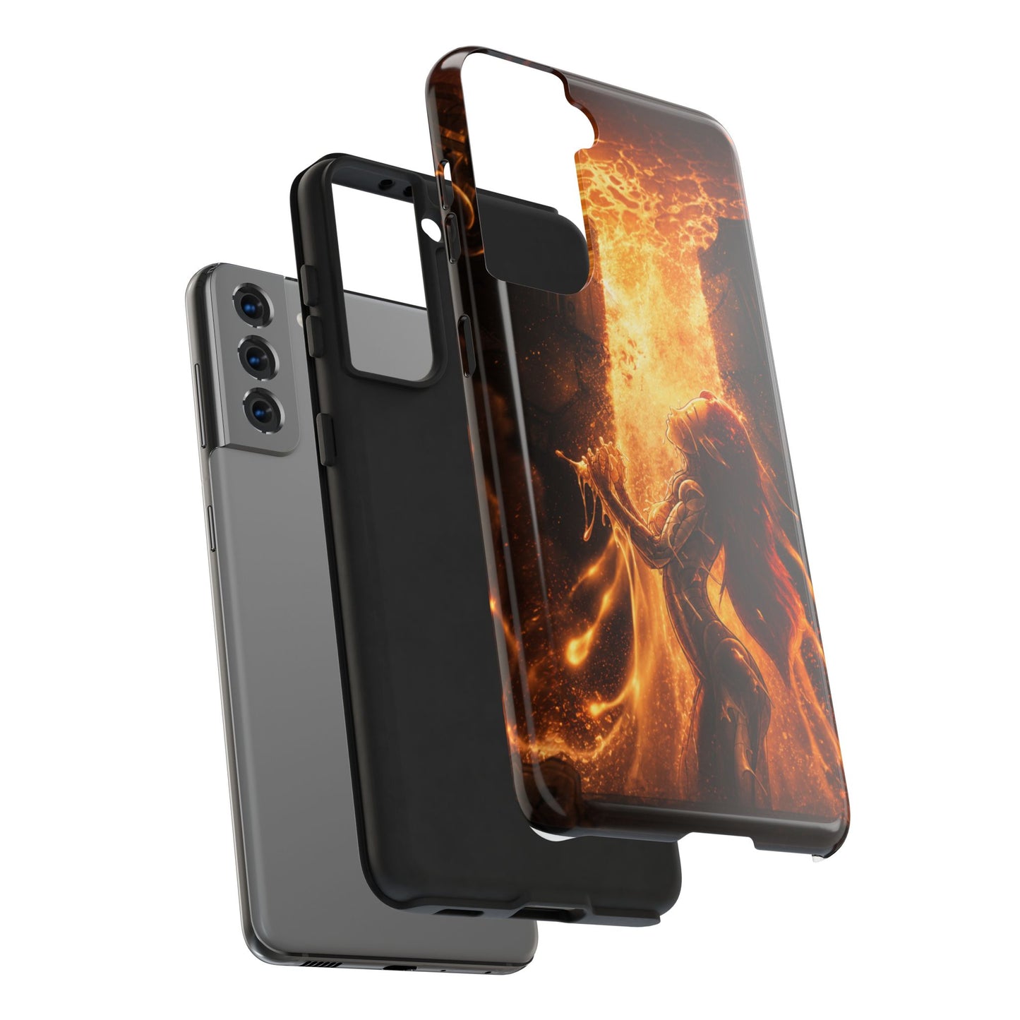Fiery Phoenix Phone Case — Tough Protective iPhone Cover with Flame Warrior Art