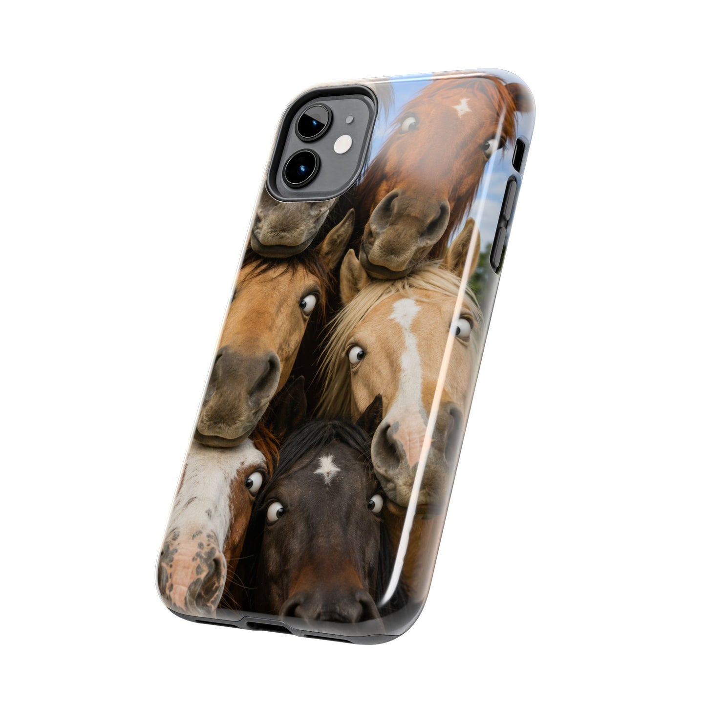Horse Herd Phone Case — Funny Goofy Horses Tough Protective Cover
