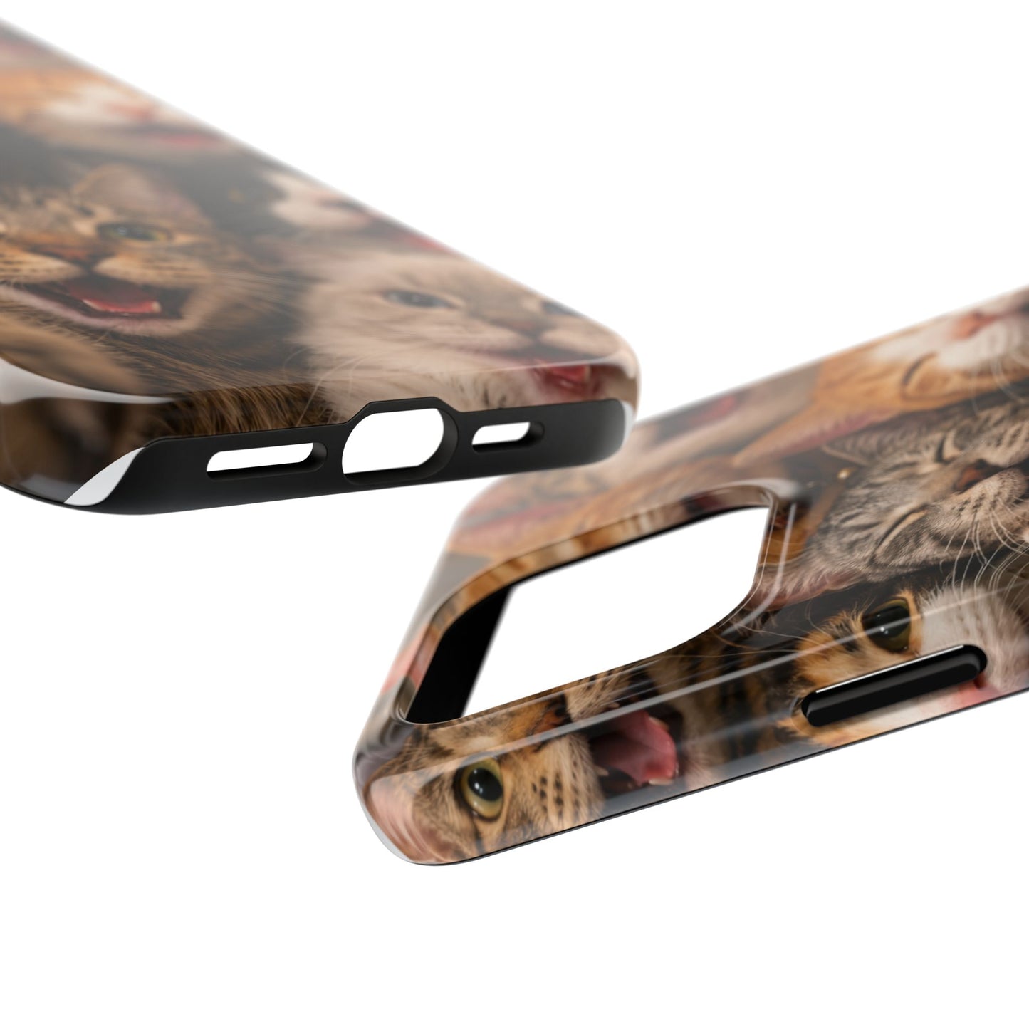 Tough Smiling Cats Collage Phone Case – Cute Cat Faces for iPhone