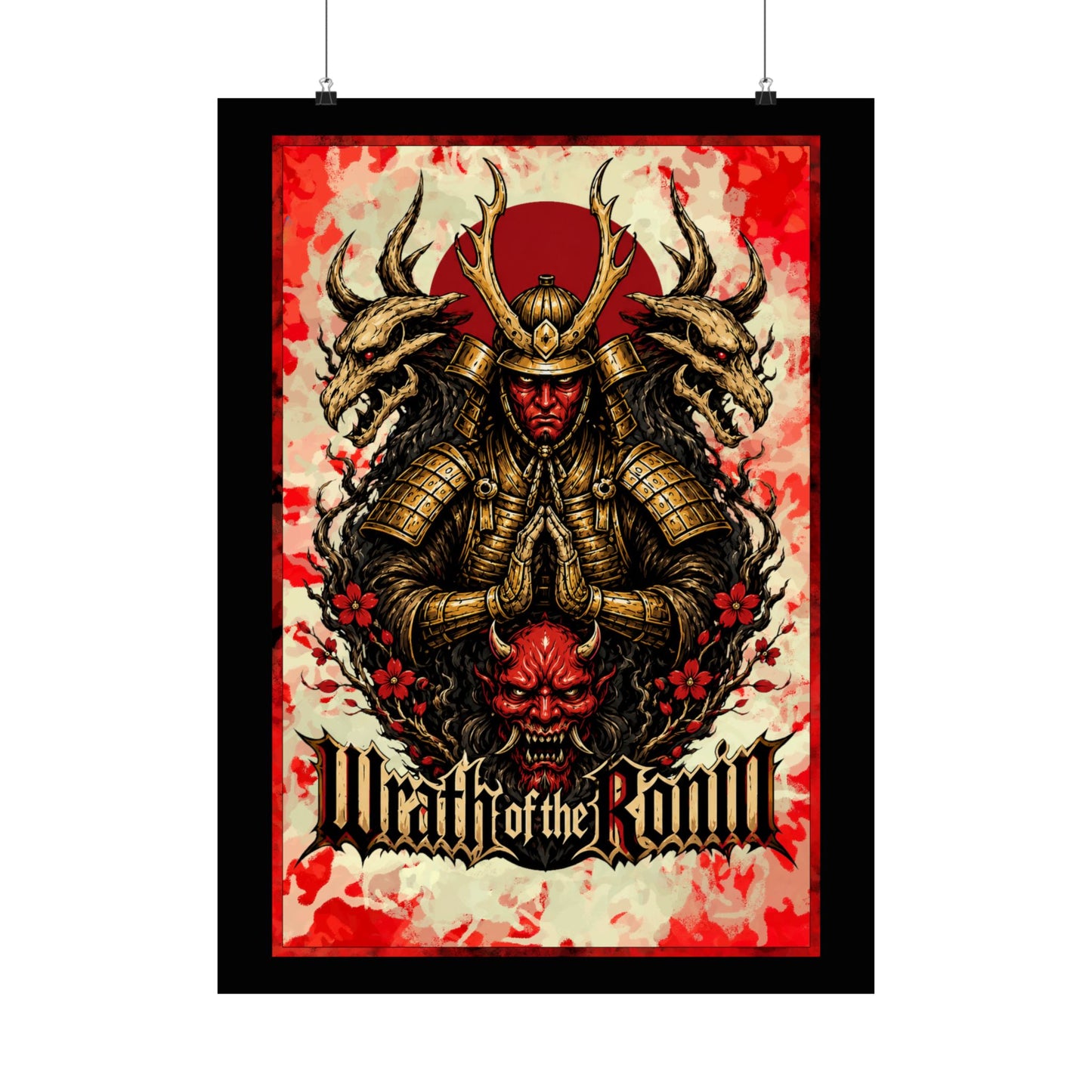 Samurai Wrath Poster — 'Wrath of the Ronin' Matte Vertical Art Print
