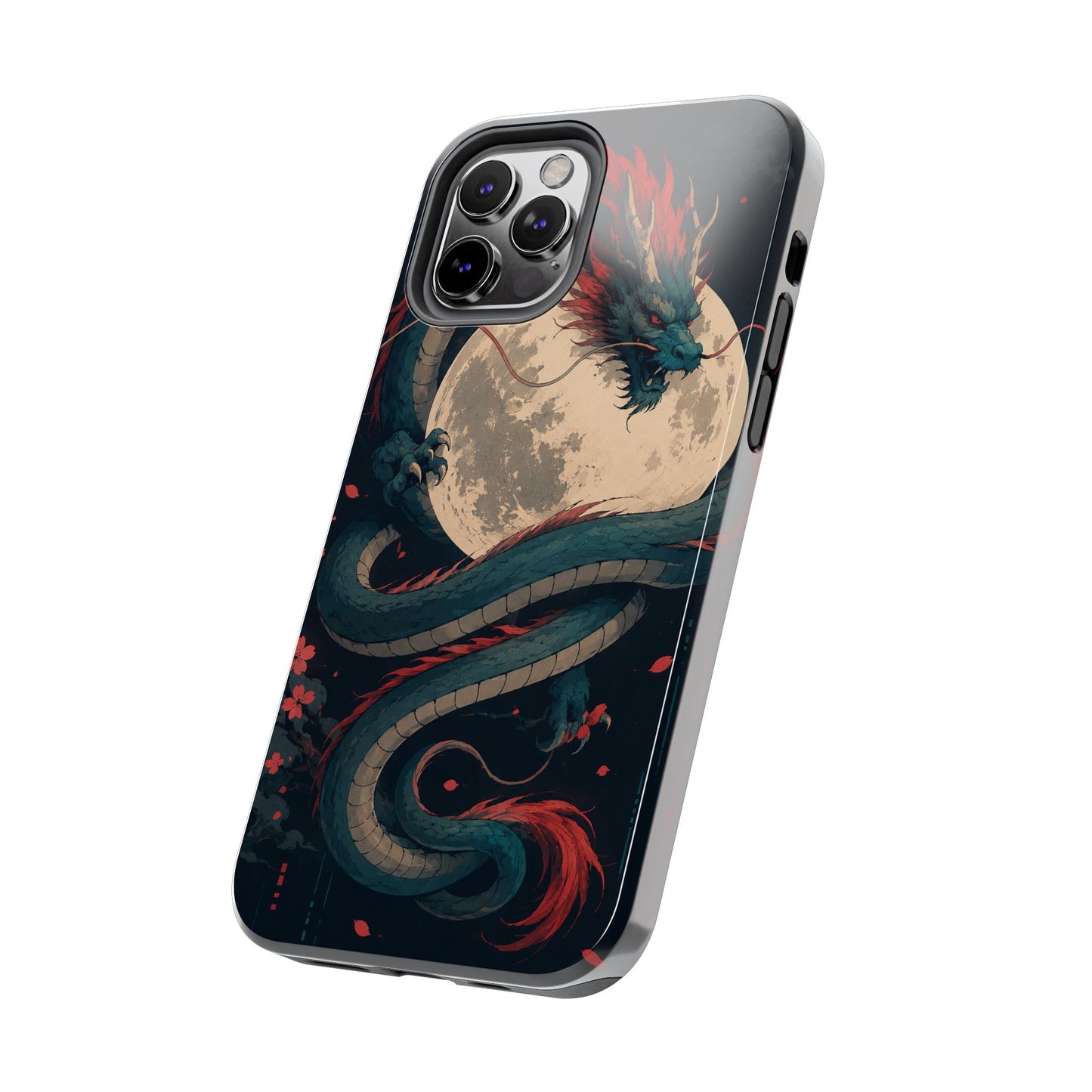 Dragon Moon Phone Case — Mythic Asian Serpent Design Tough Case