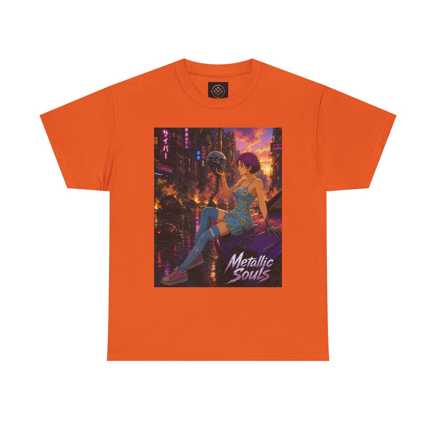 Metallic Souls Tee — Cyberpunk Anime Graphic T-Shirt