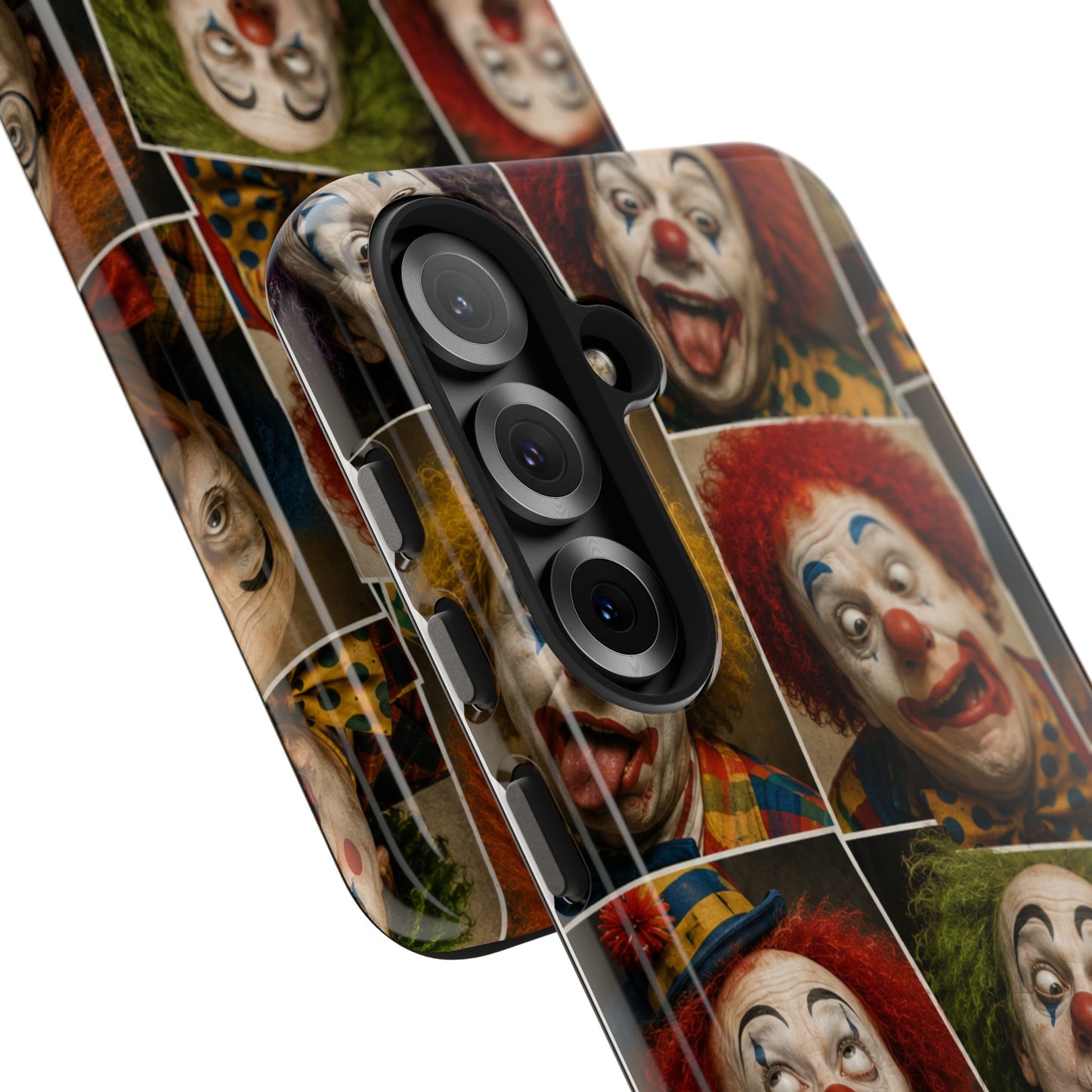Clown Collage Tough Phone Case — Retro Carnival Horror Pattern