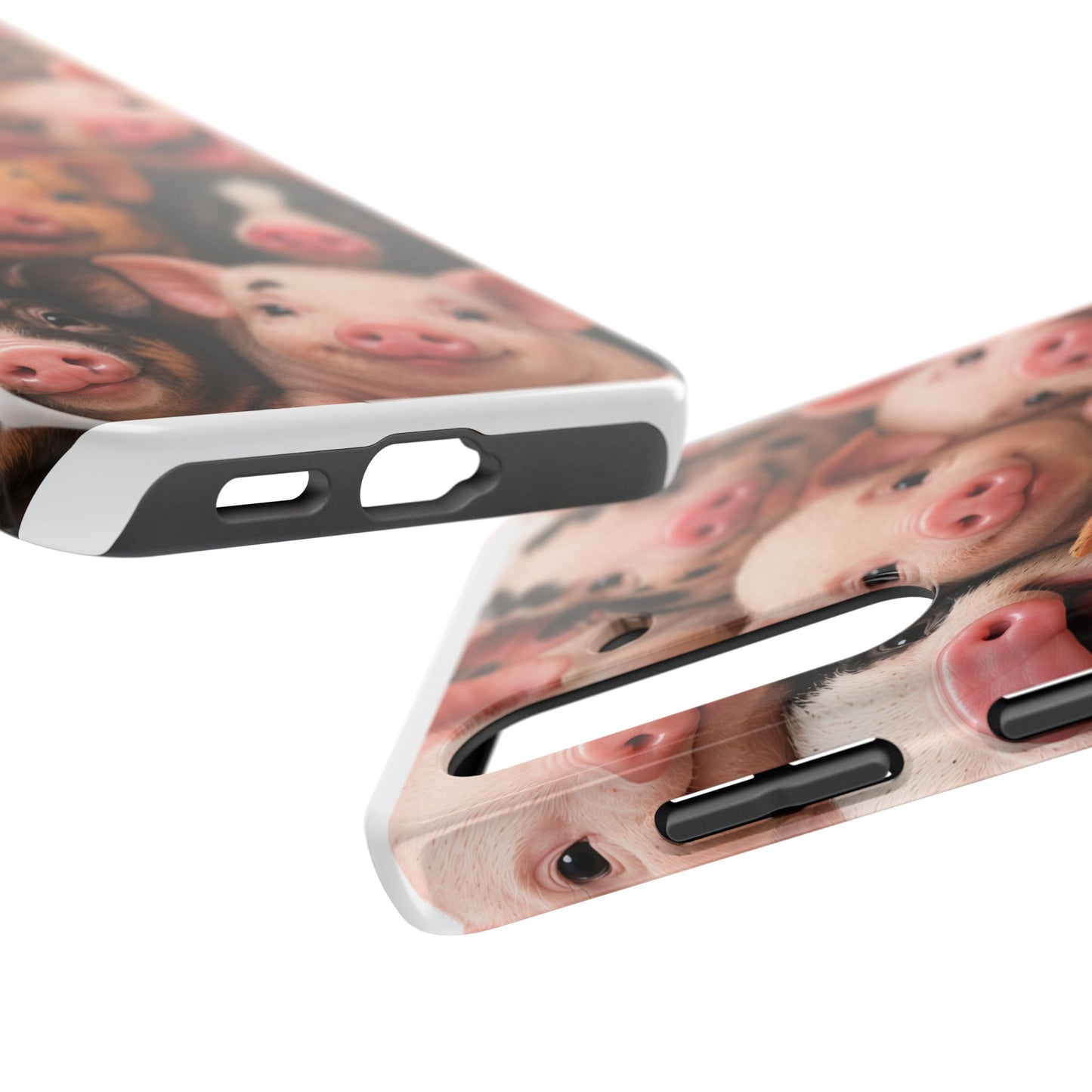 Pig Faces Tough Phone Case — Cute Farm Animal iPhone Protective Cover