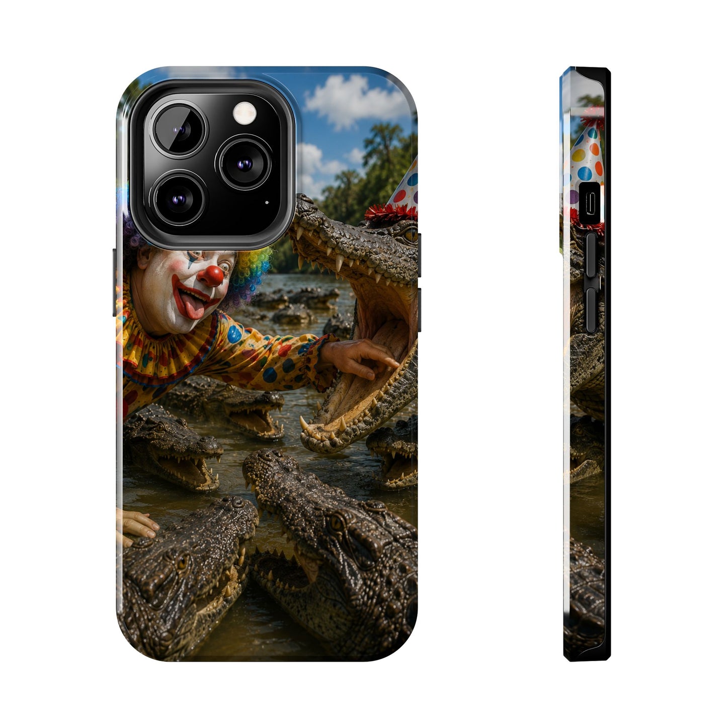 Creepy Clown Alligator Tough Phone Case — Horror Phone Cover for Scary Fans