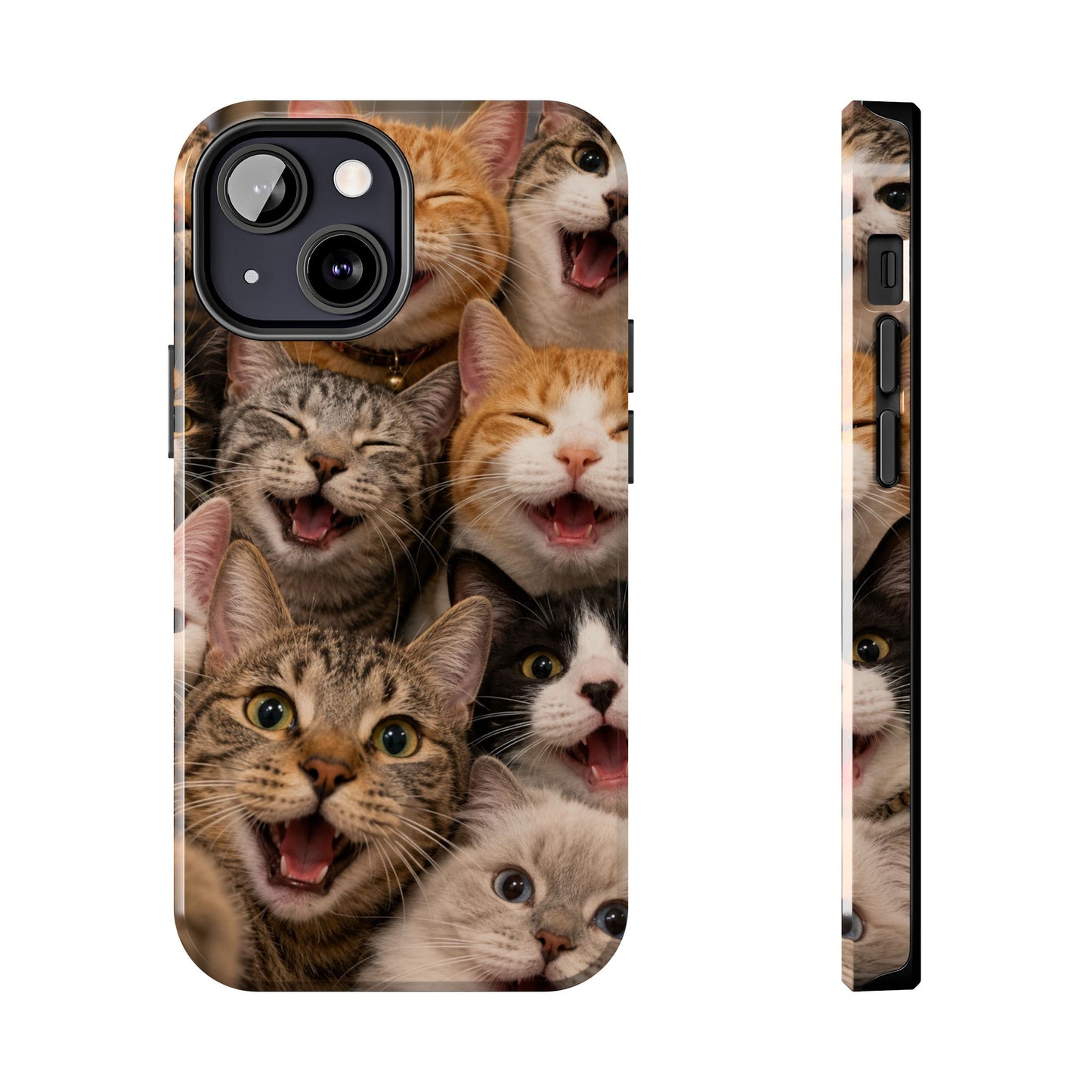 Tough Smiling Cats Collage Phone Case – Cute Cat Faces for iPhone