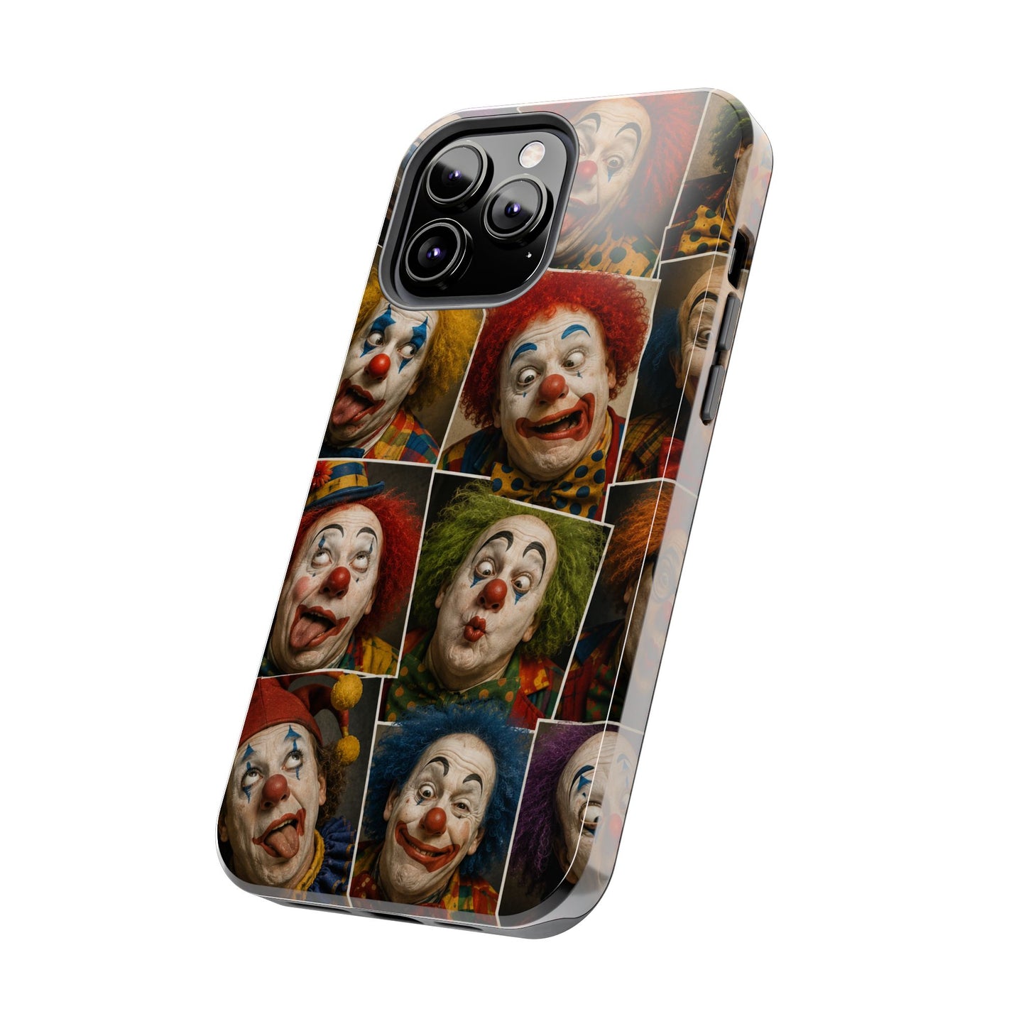Clown Collage Tough Phone Case — Retro Carnival Horror Pattern
