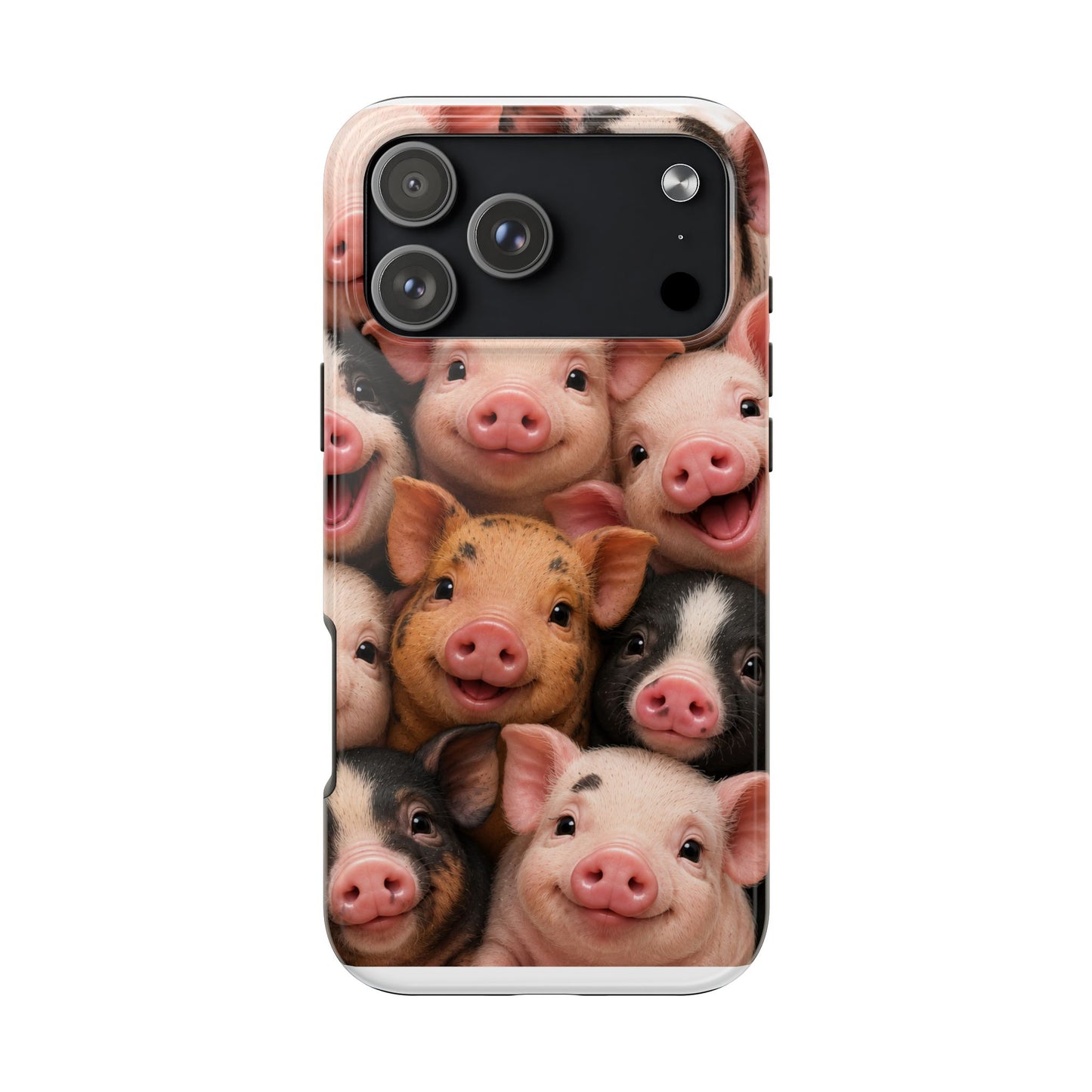 Pig Faces Tough Phone Case — Cute Farm Animal iPhone Protective Cover