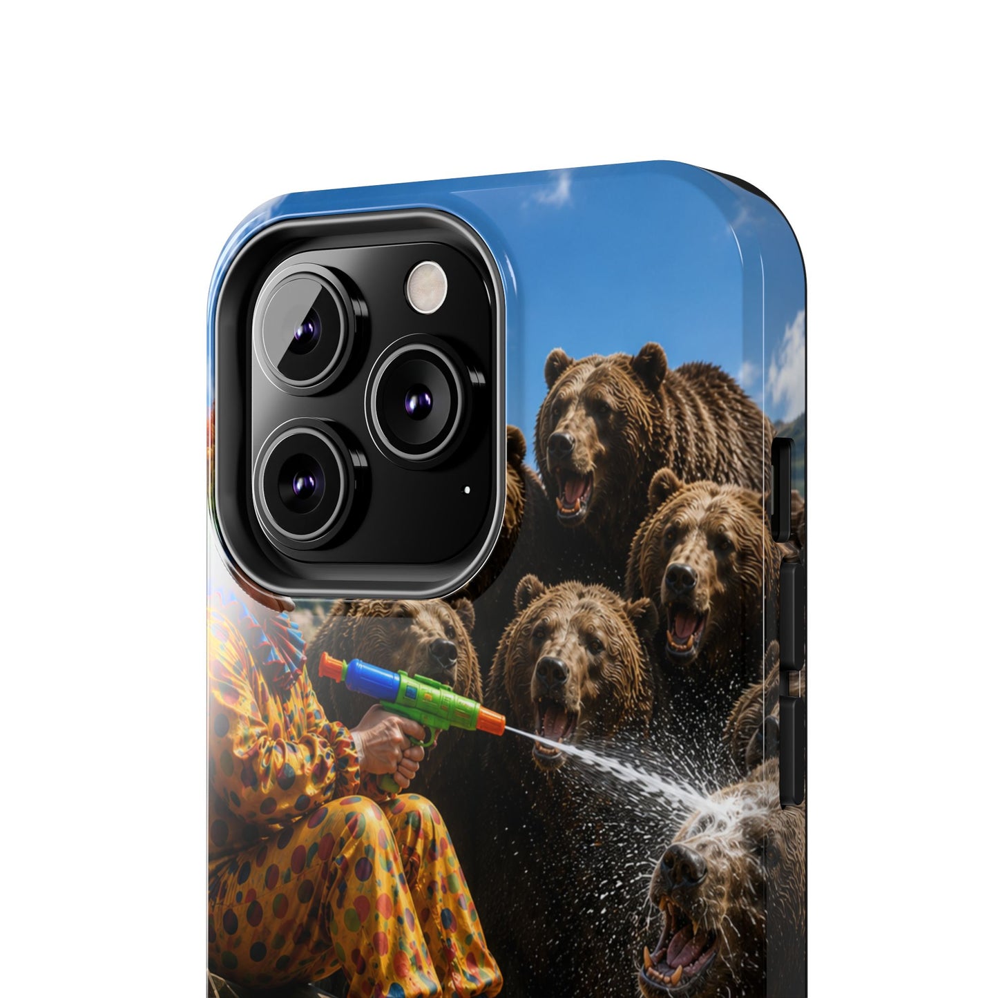 Tough Phone Case — Surreal Clown vs. Bears Protective Phone Cover