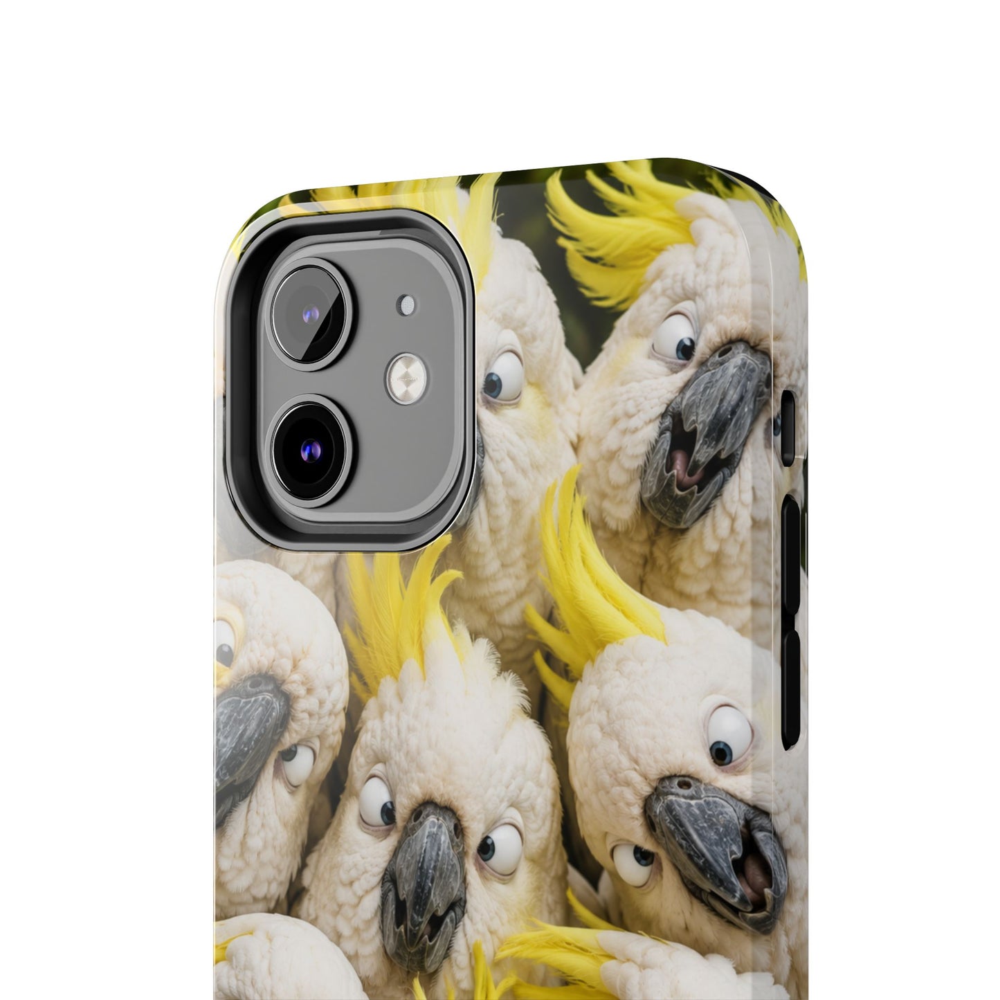 Cockatoo Collage Tough Phone Case — Funny Yellow Crested Bird Protective Phone Cover