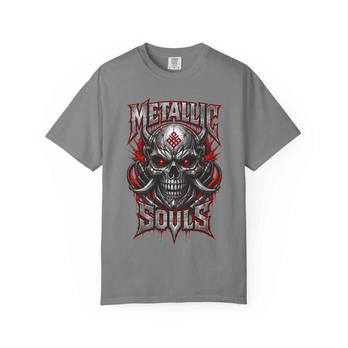 Metallic Souls Skull T-Shirt — Gothic Heavy Metal Band Tee