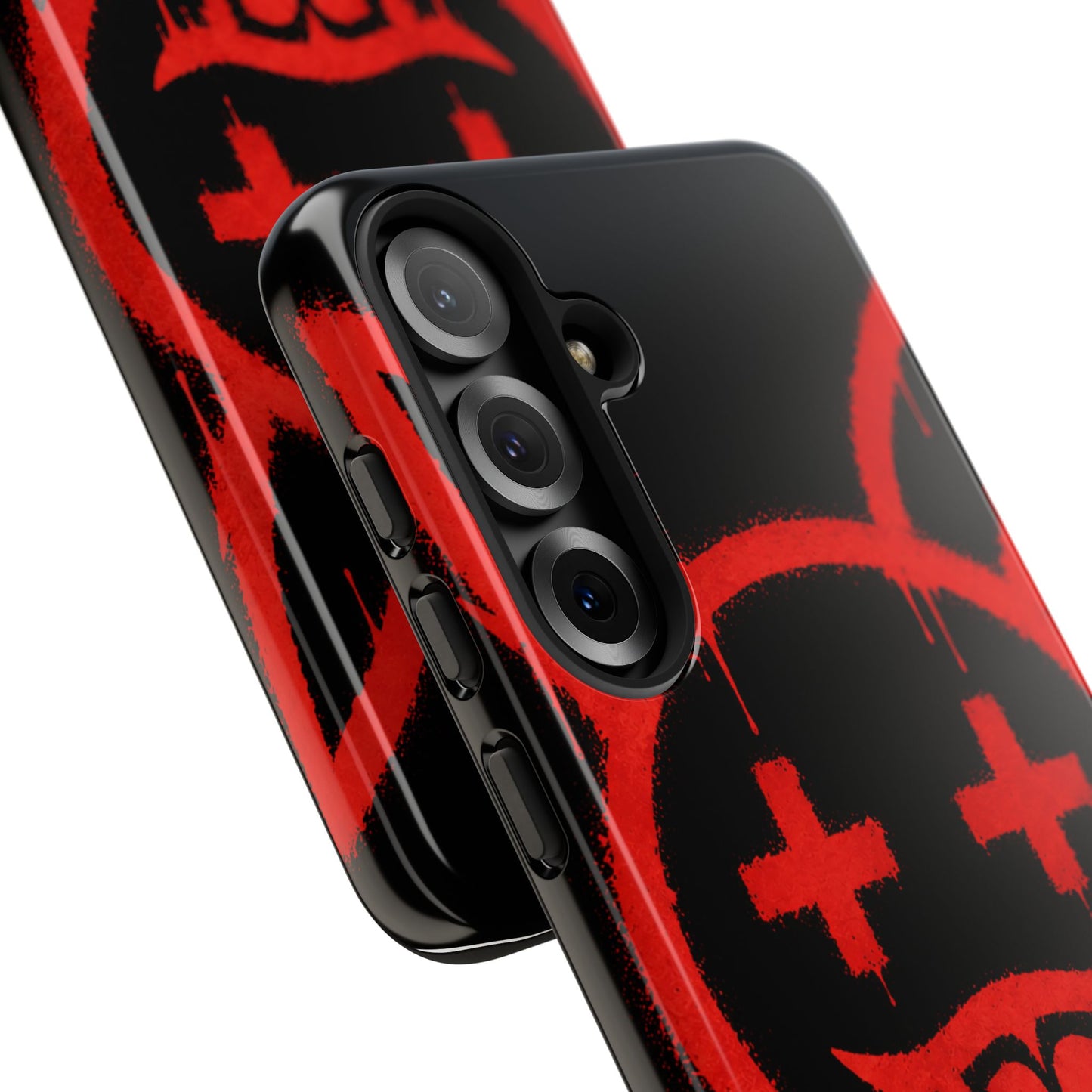 Phone Case - Metallic Souls Red Drip Smiley Graffiti Design